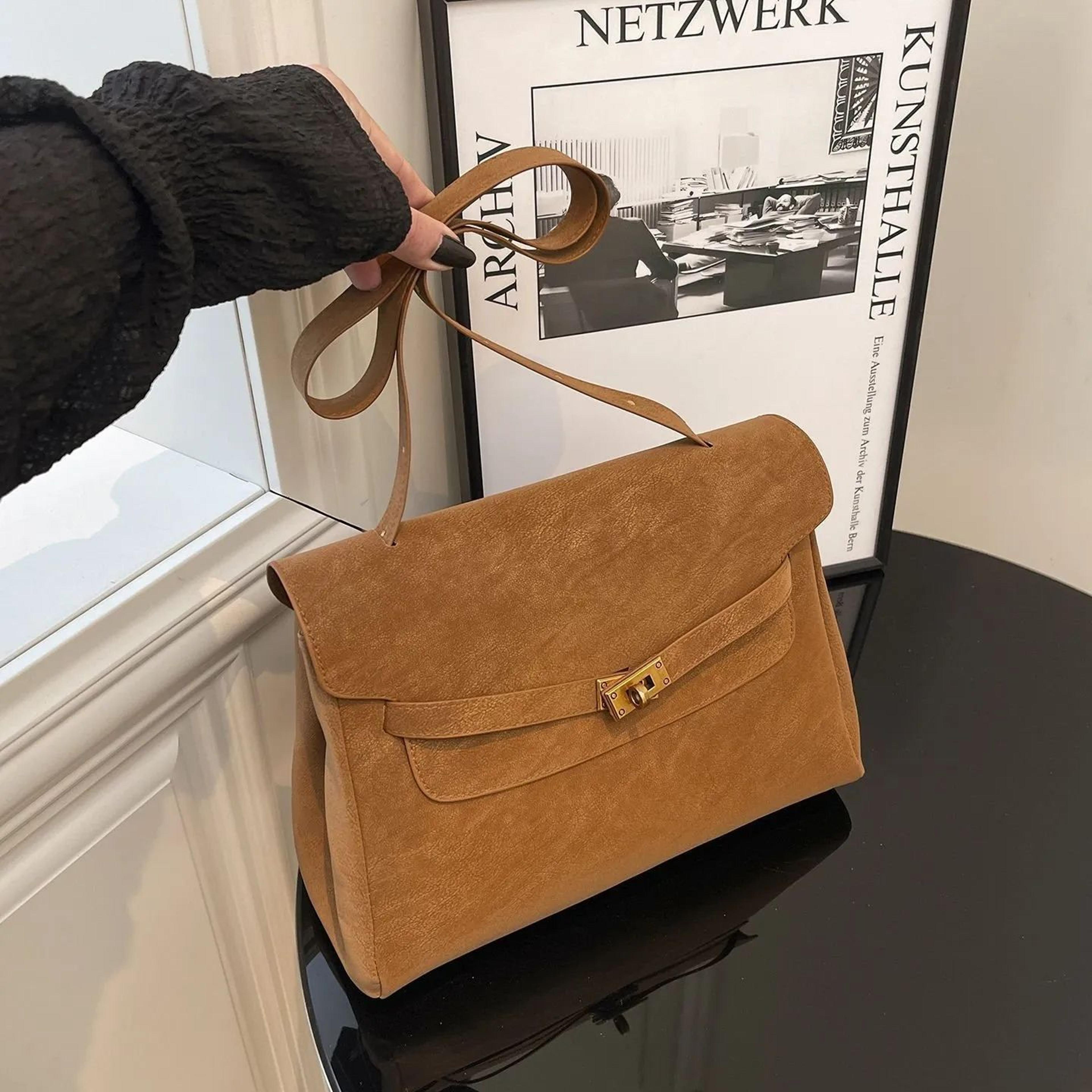 retro matte tote bag for women large capacity shoulder and crossbody handbag
