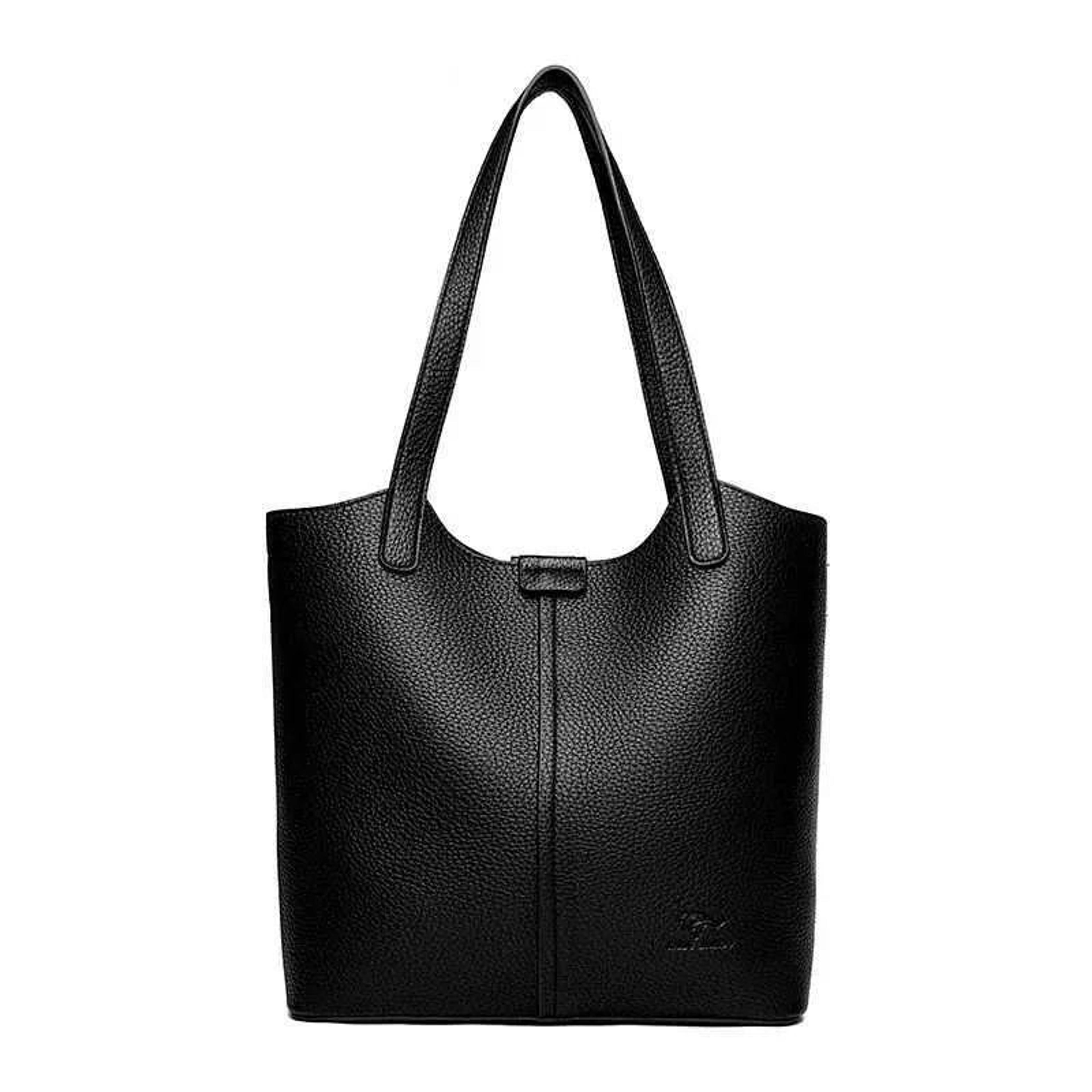 womens genuine soft leather shoulder tote bag with zipper closure