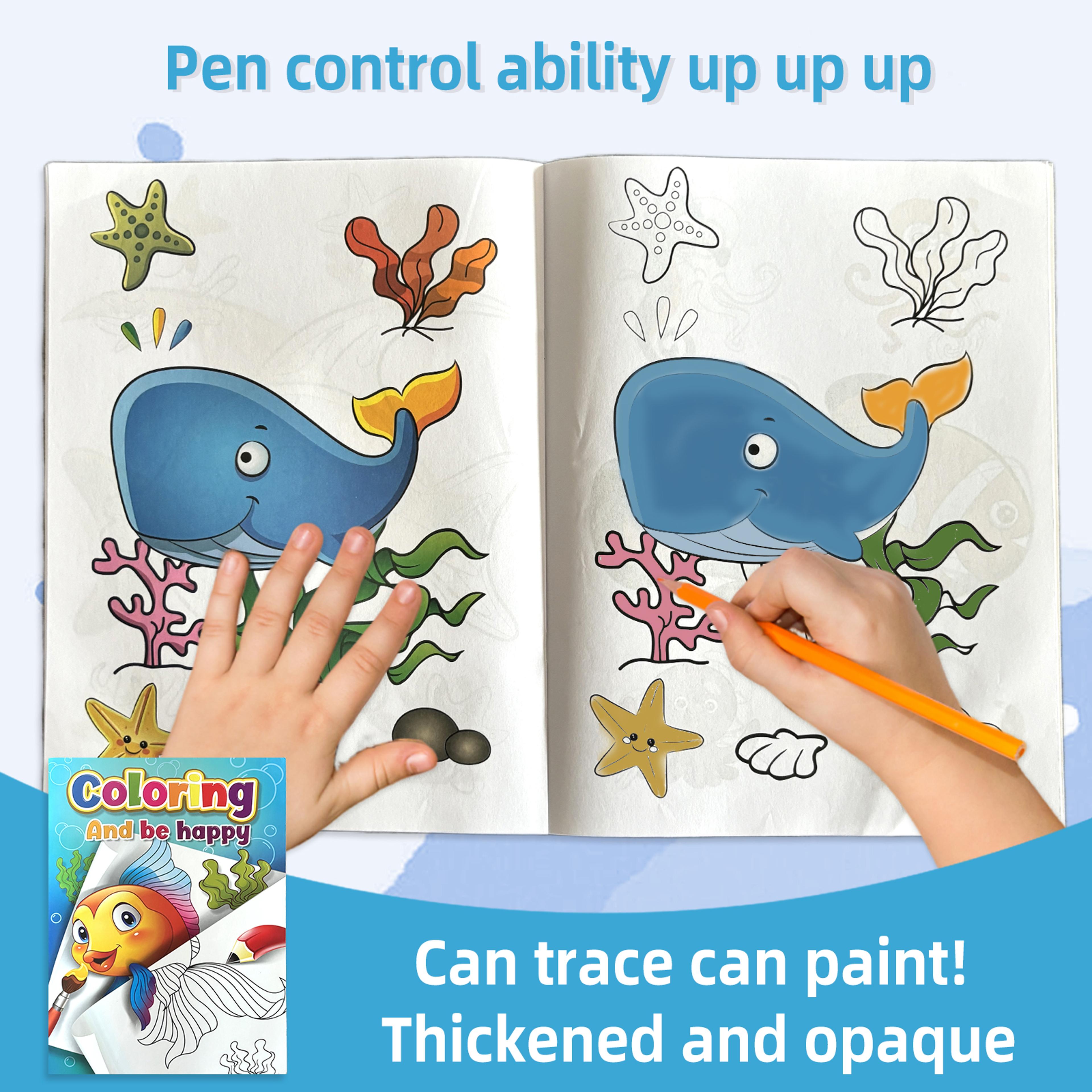 spark creativity, with the sea themed kids coloring book, coloring and be happy