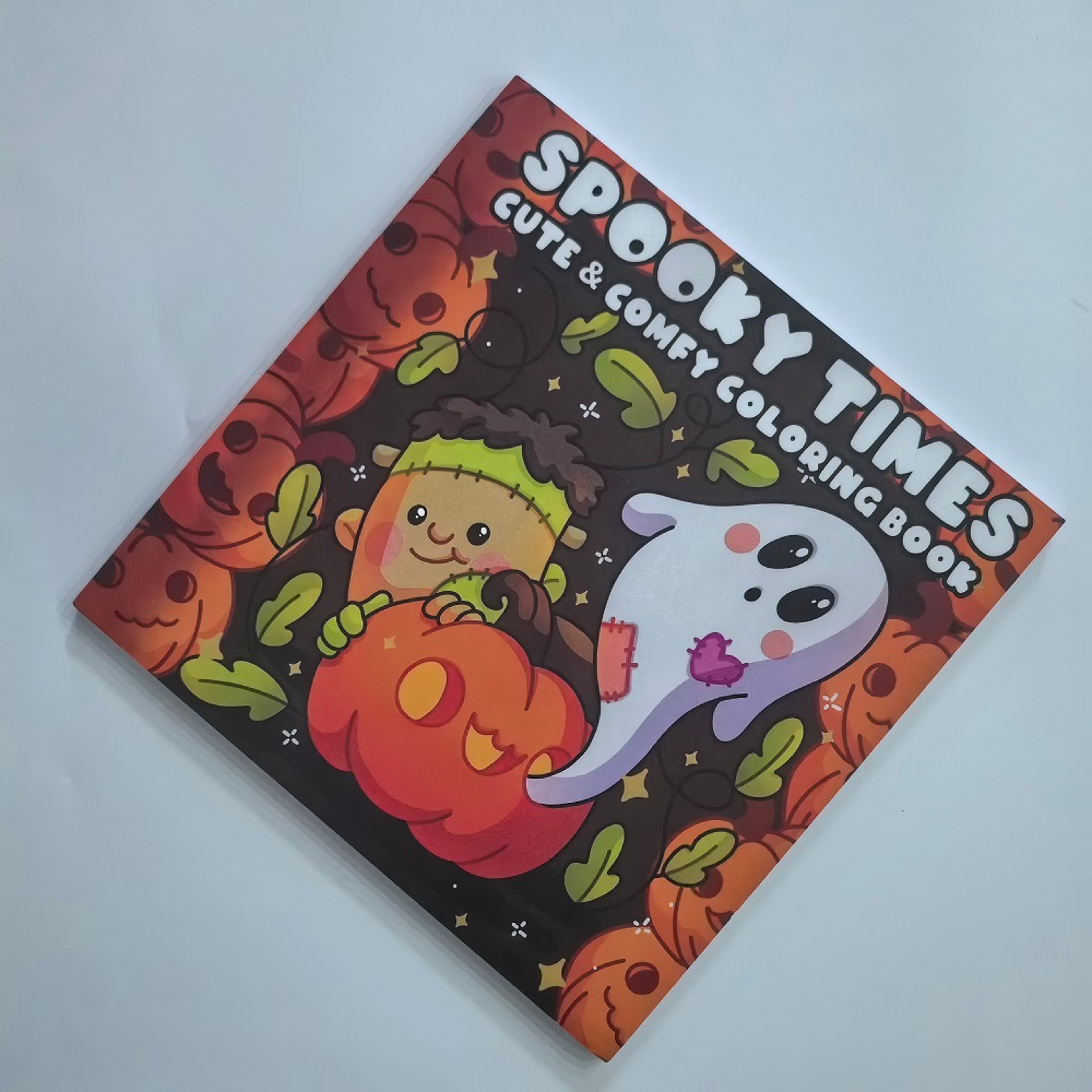 halloween spooky times adult coloring book, cute stress relief drawing, ideal gift for party and birthday