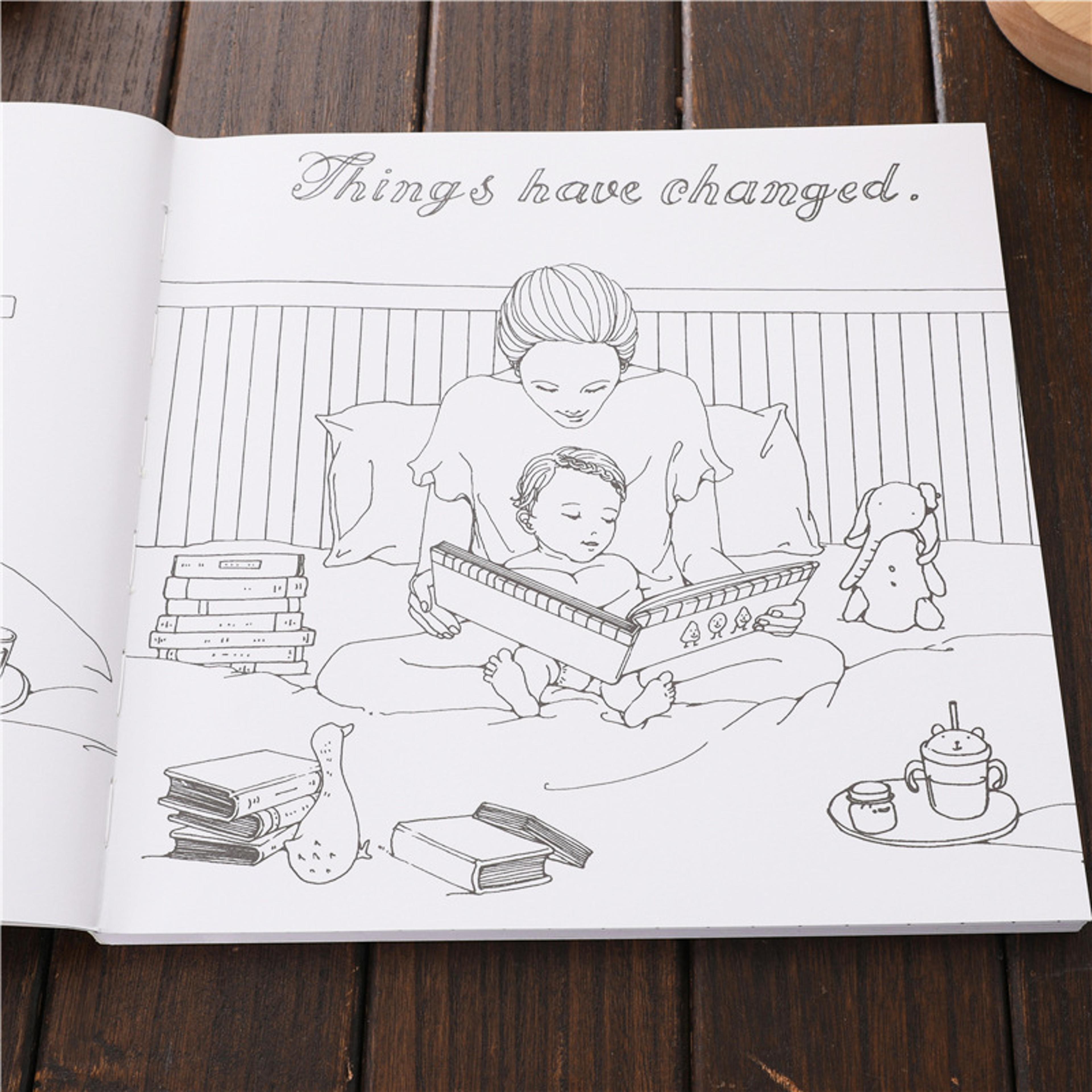 pregnancy coloring book for adults, stress relief and fetal education, baby themed art therapy for relaxation