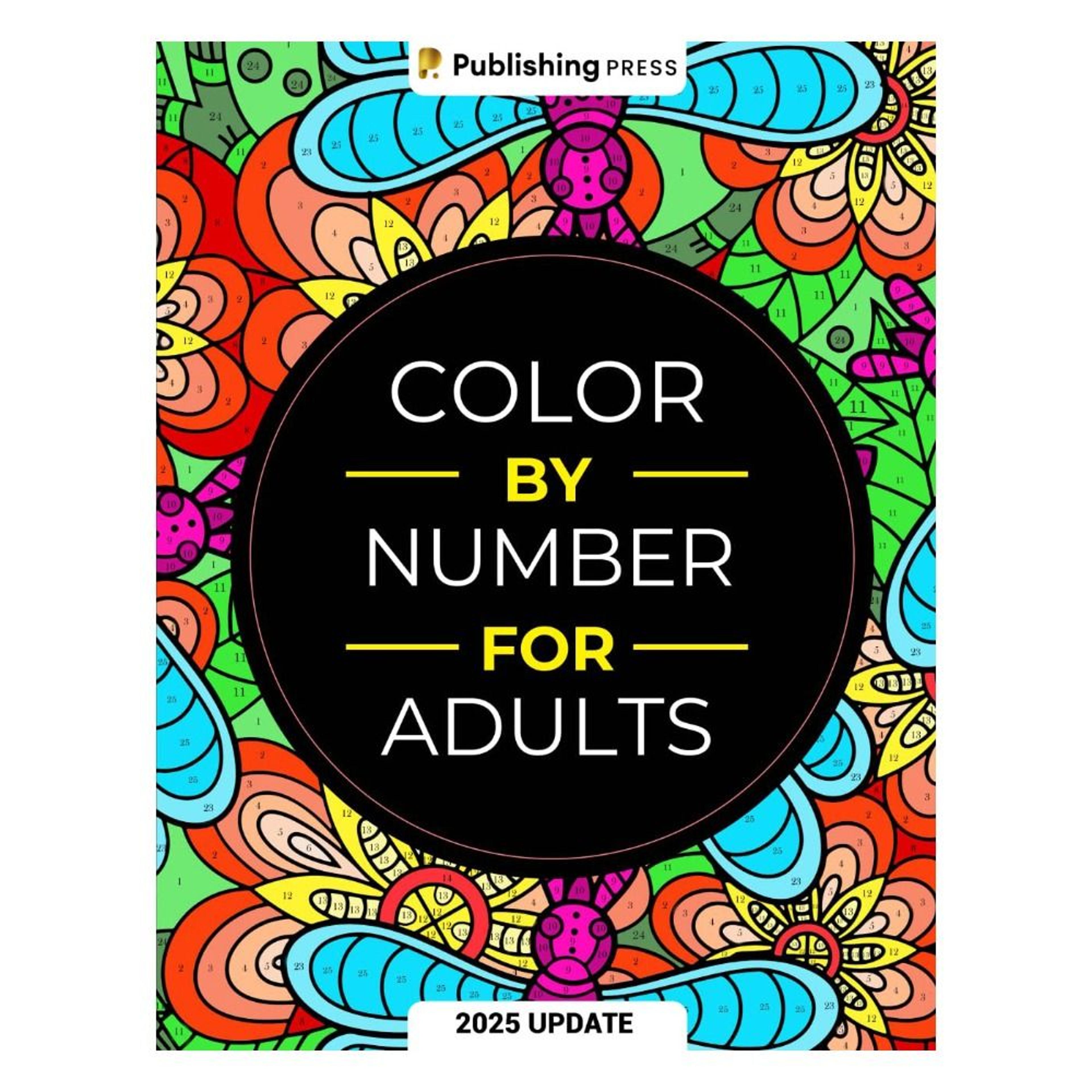 stress relief coloring book for adults, unique background color by number, anxiety therapy art for men, women, teens