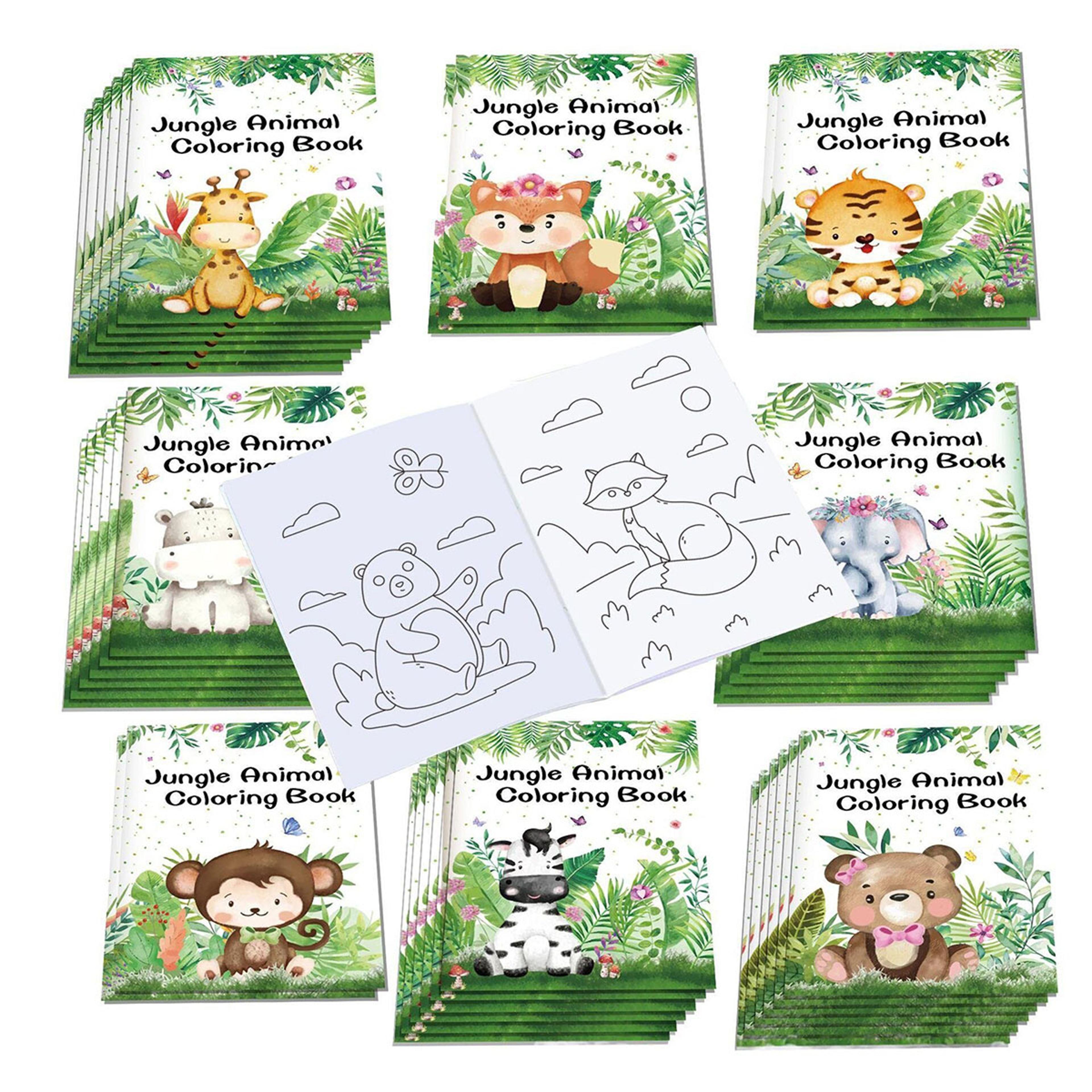 jungle animal coloring book, a wonderful birthday gift for children, cartoon colored graffiti drawing book