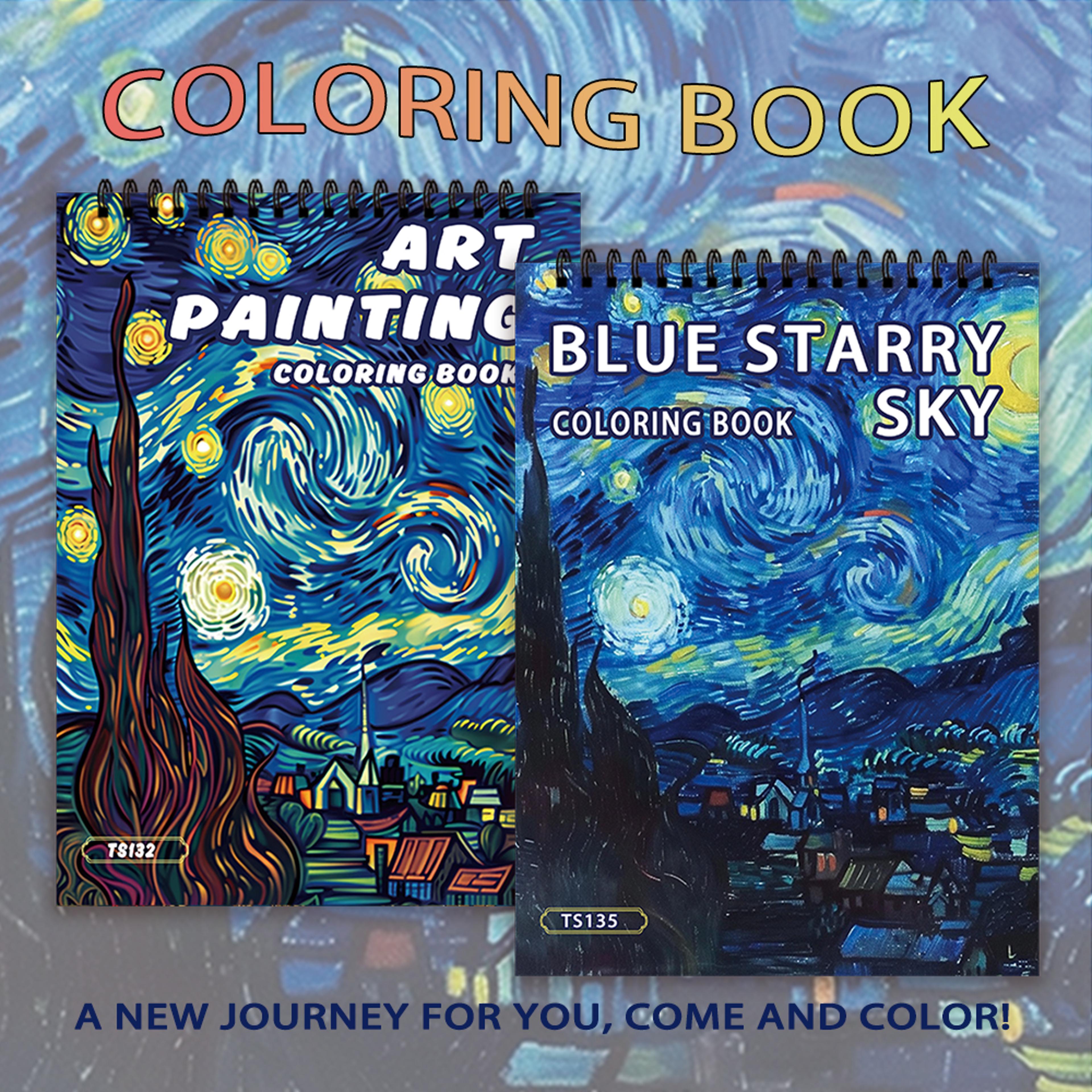 spiral coloring book for adults, thick paper for no bleed, stress relief art therapy, ideal halloween gift and christmas