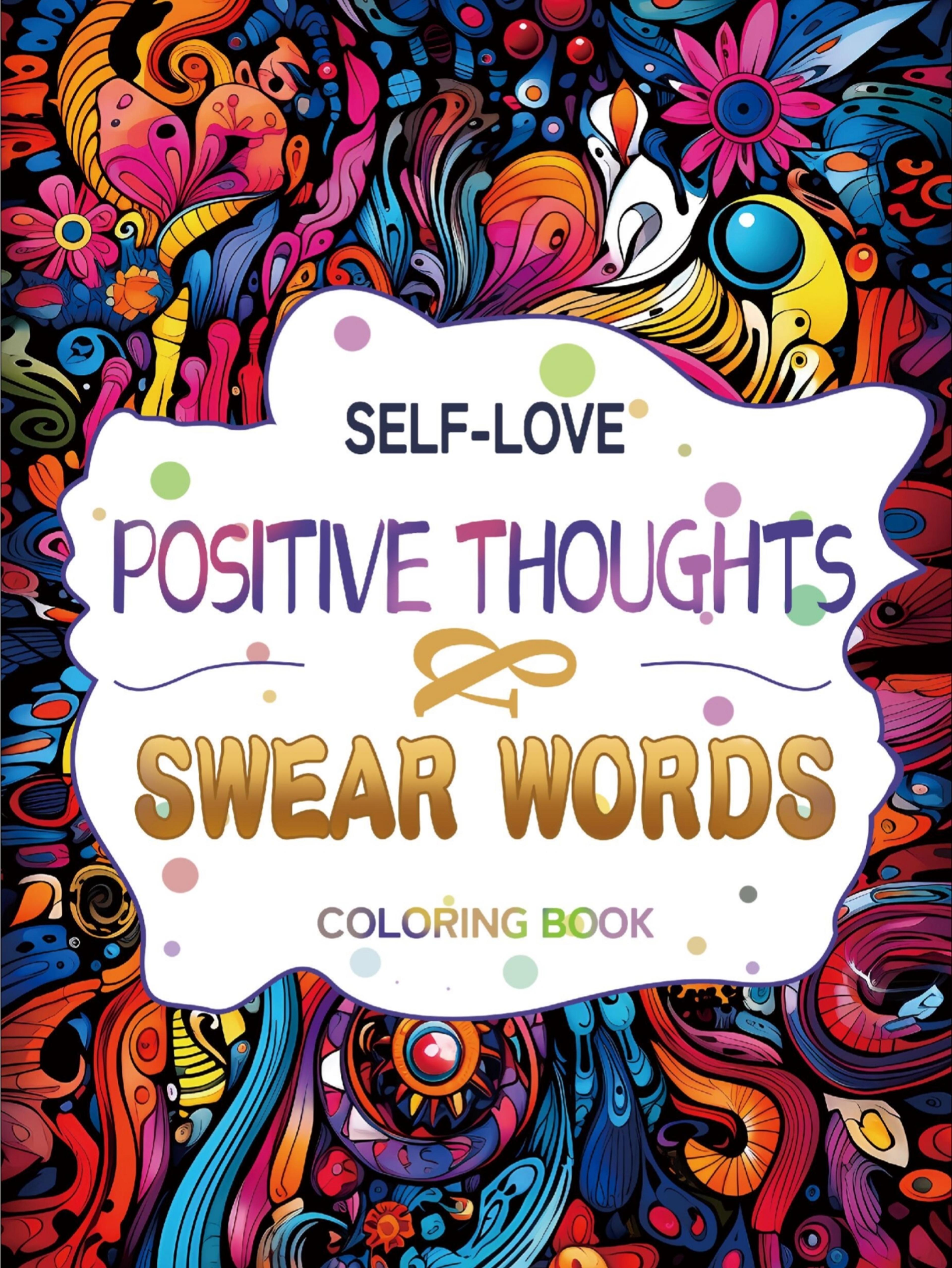 original positive thoughts art coloring book, upgraded thickened paper, gift for holiday and birthday