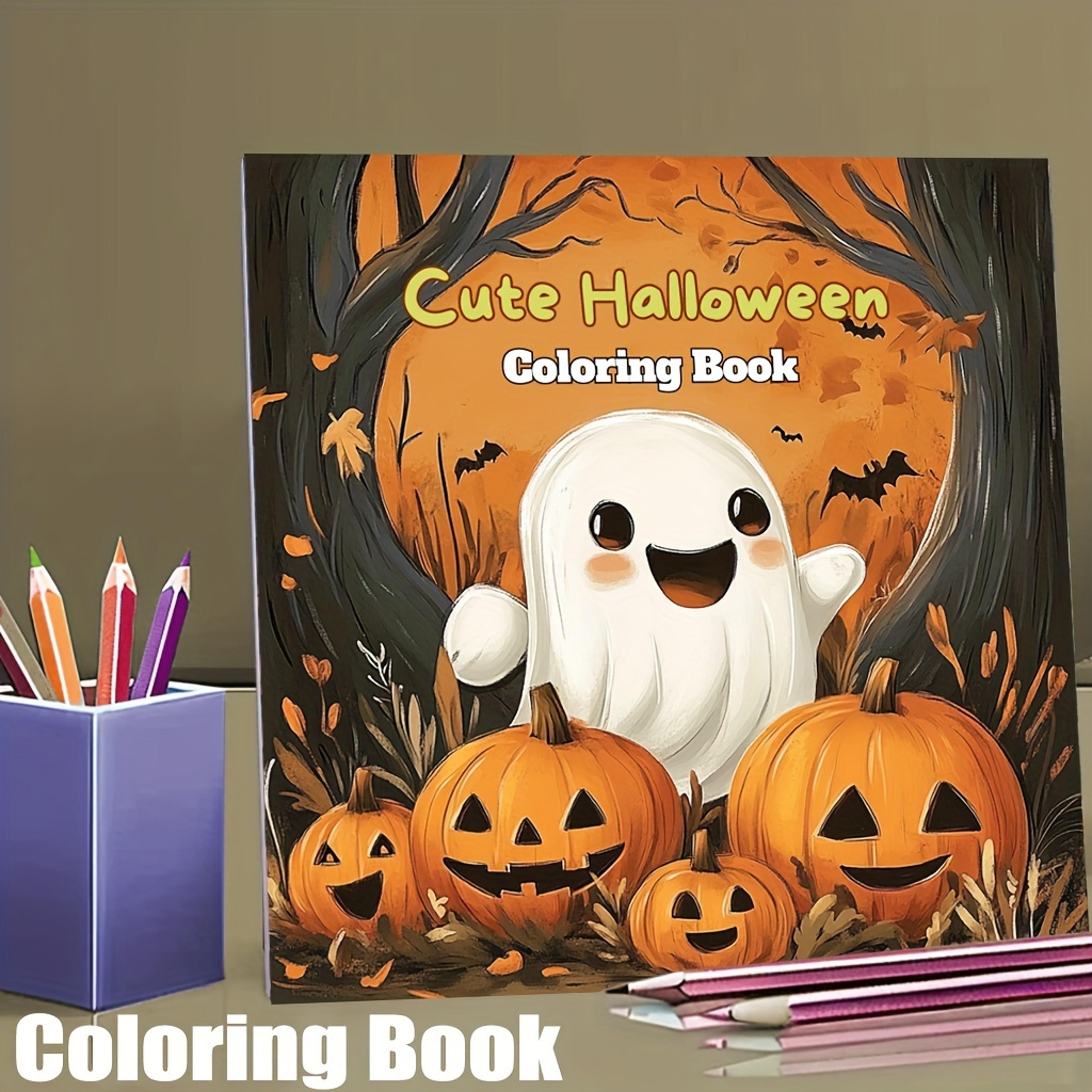 halloween coloring book for adults, stress reduction colouring book for relax, mood reduction
