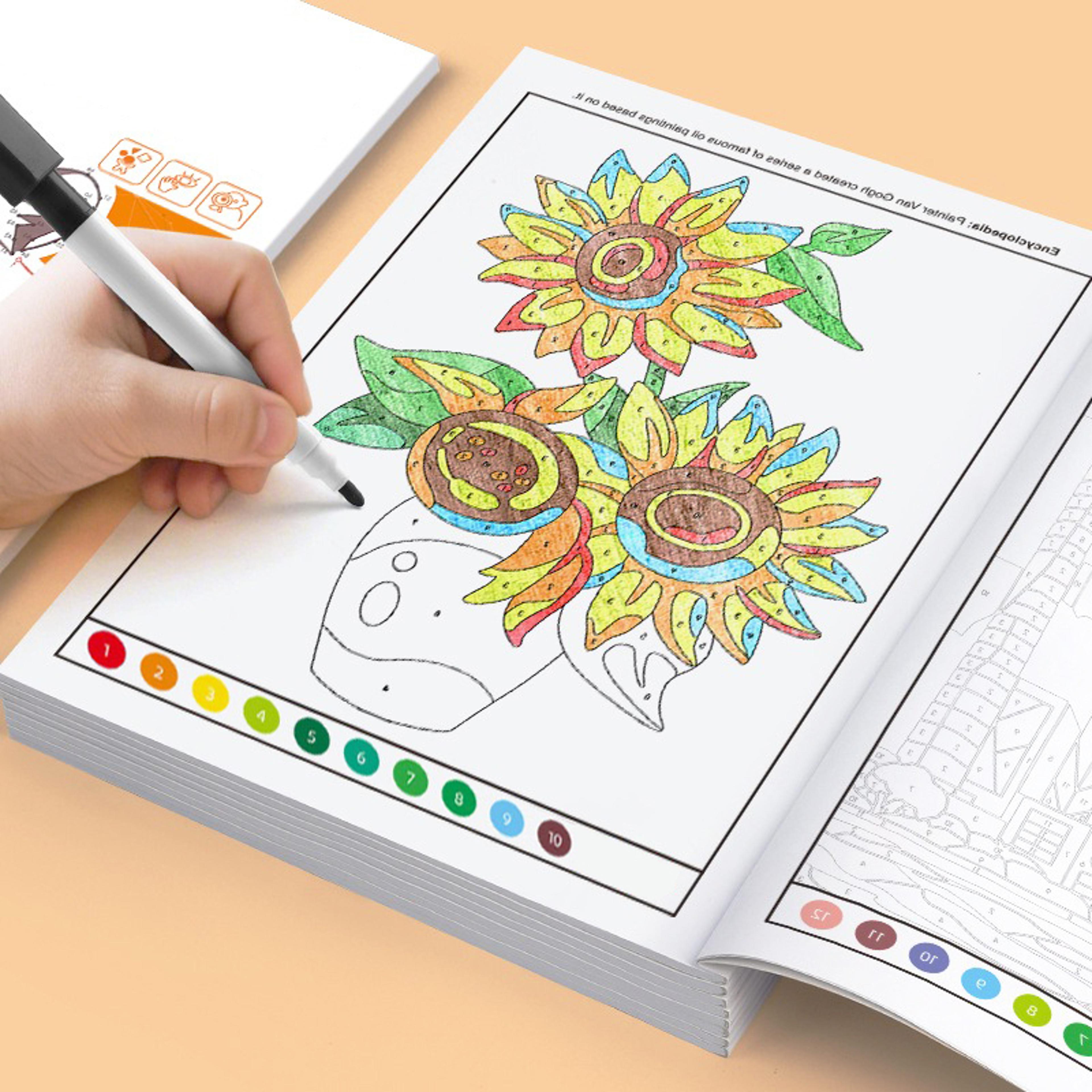 fun coloring book for beginners, sketching and graffiti activities to draw animals, flowers, and castles for children