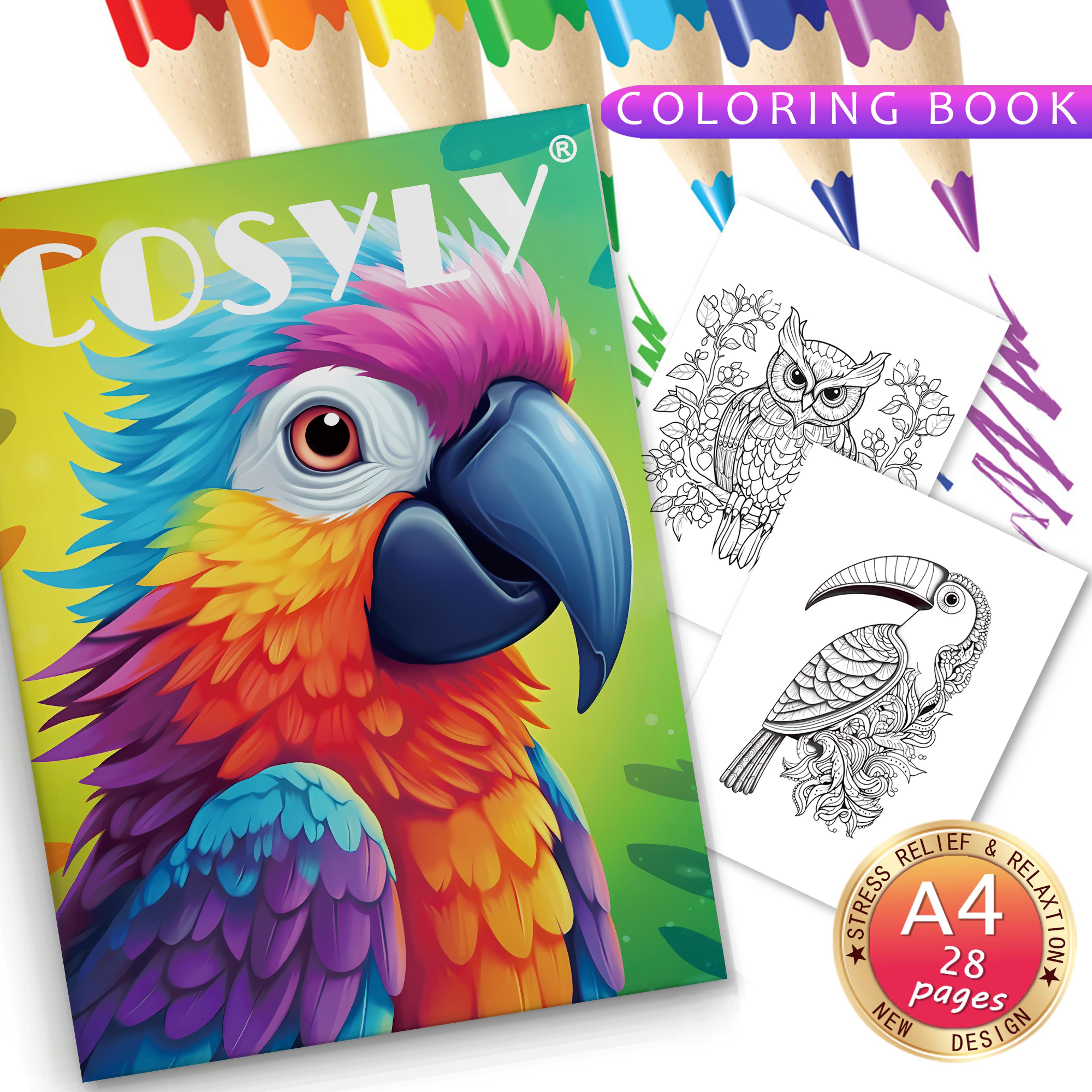 exquisite animal character coloring book, with mandala flowers, for stress relief and relaxation