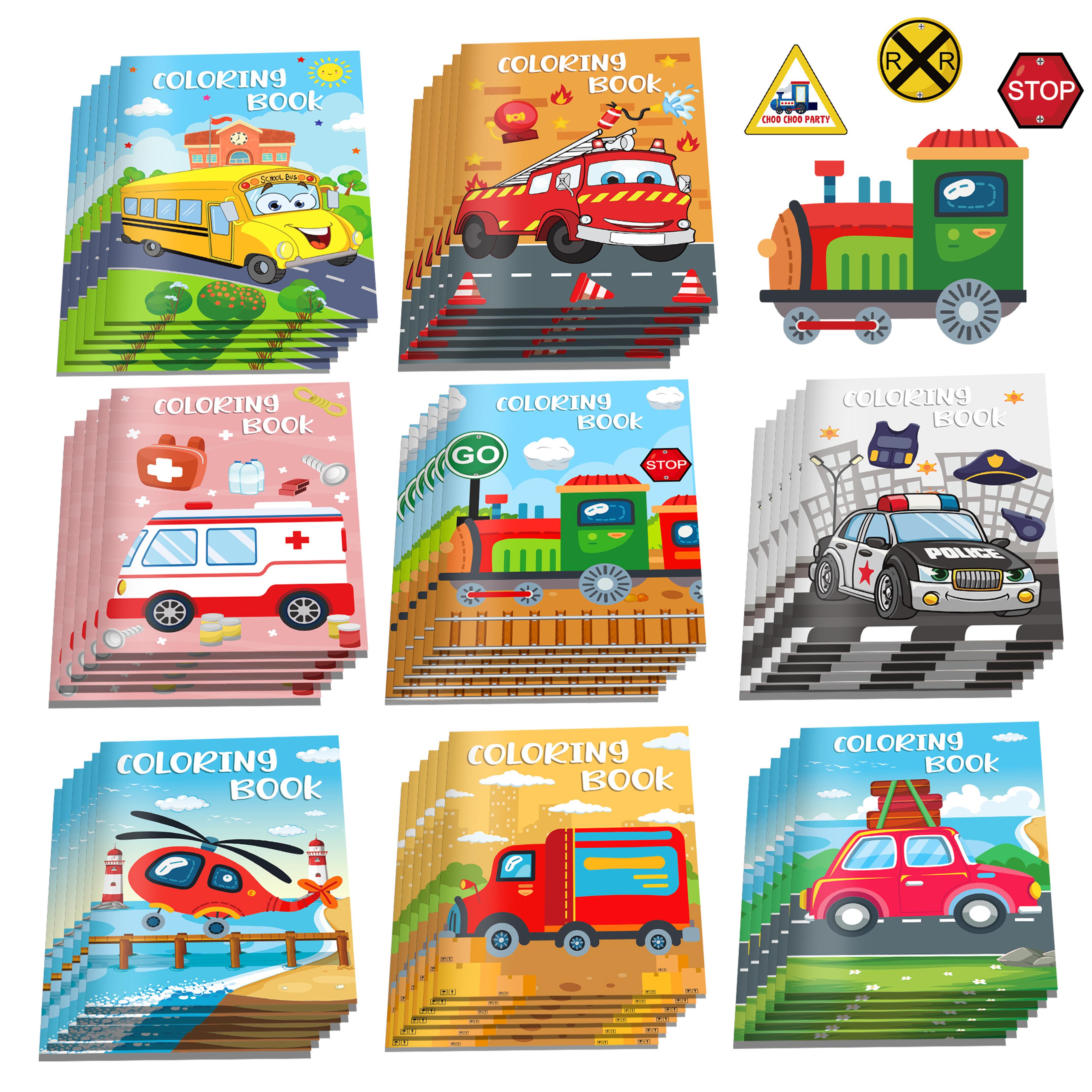 vehicle coloring book, graffiti aircraft, fire truck patterns, drawing painting books, kids gifts, party supplies