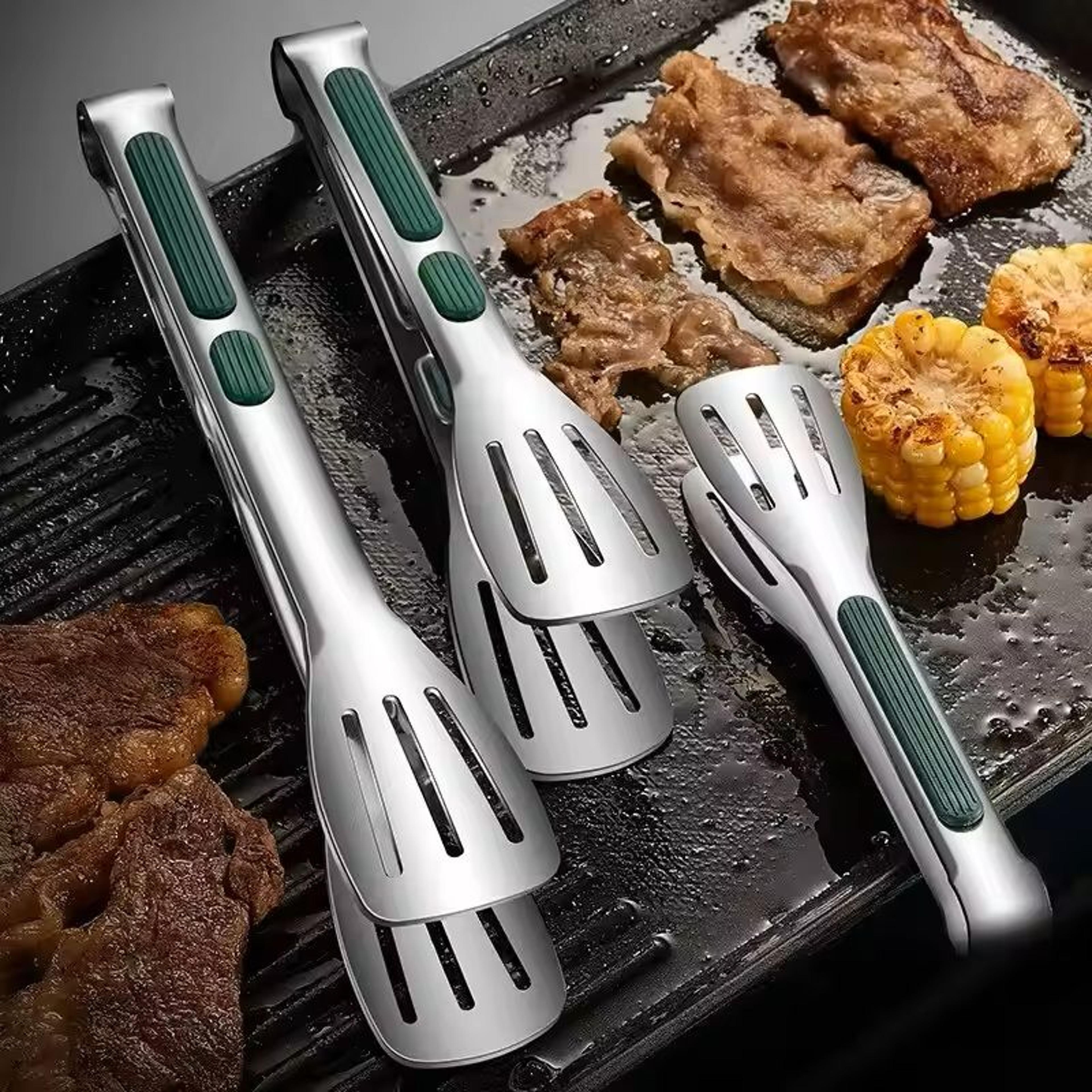 grippro non-slip stainless steel food & barbecue tongs – multi-purpose kitchen clip