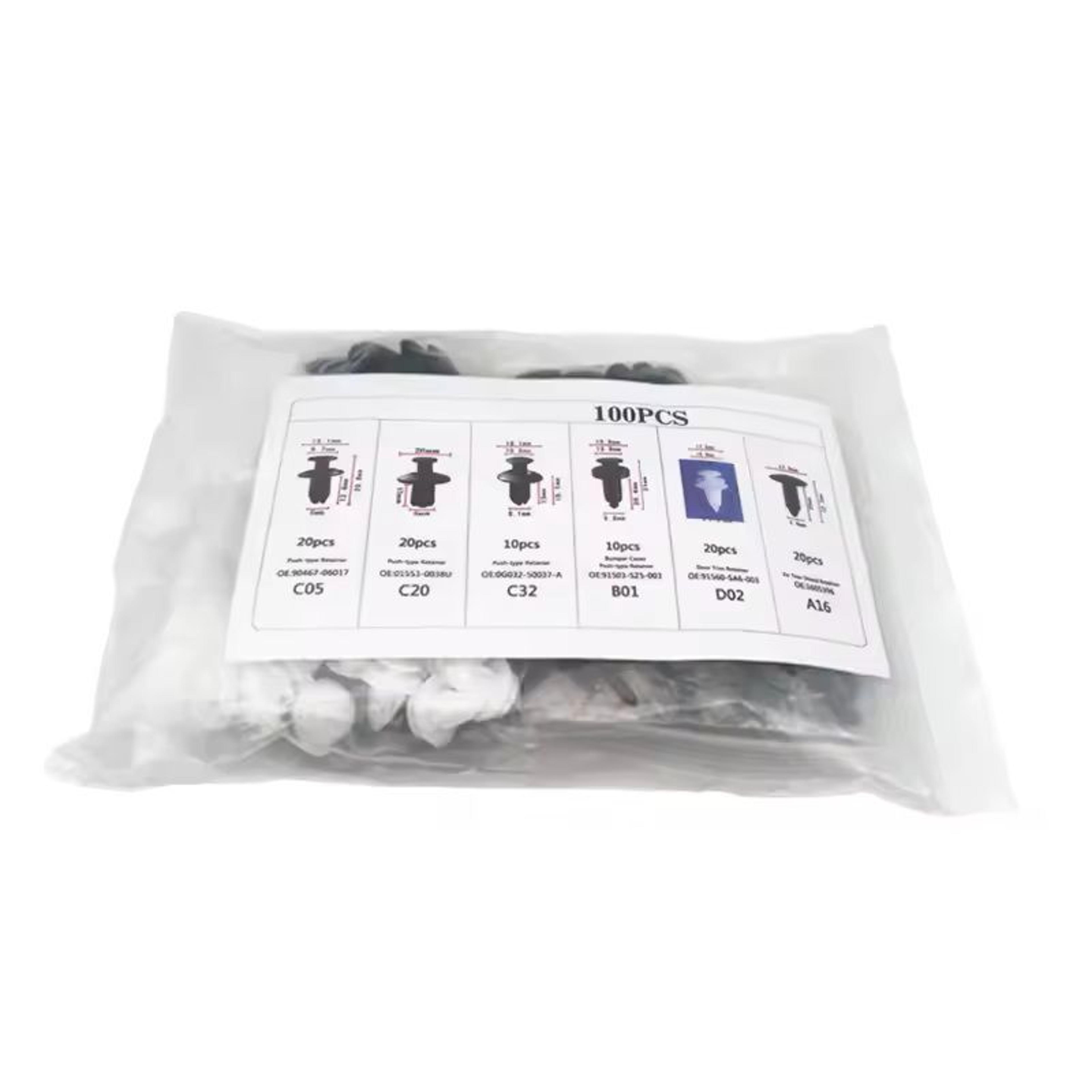 clipmaster auto body fastener & retainer kit – universal car push pin rivet set