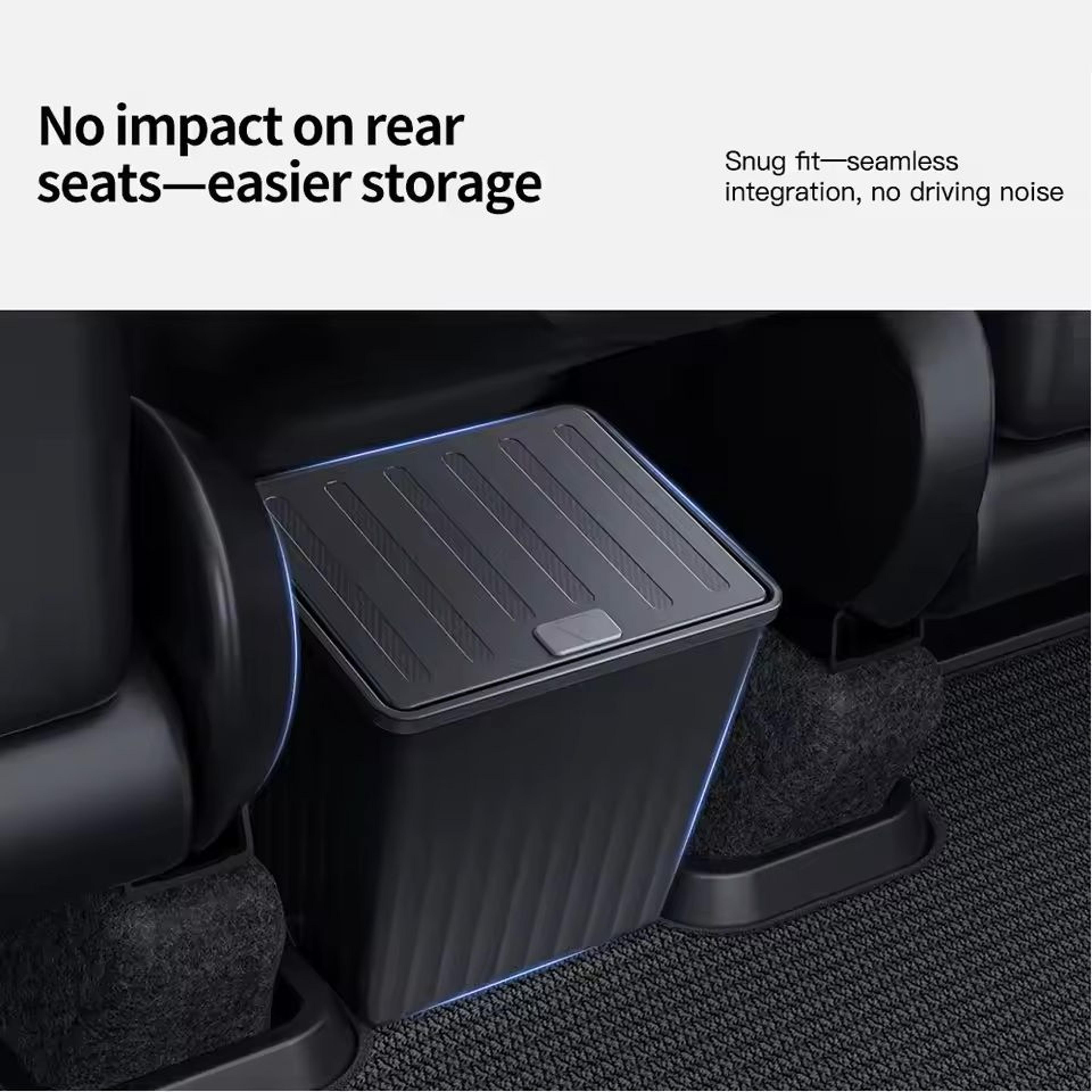 maxorganize rear-seat storage box & trash can for tesla model 3 / y (highland/juniper)