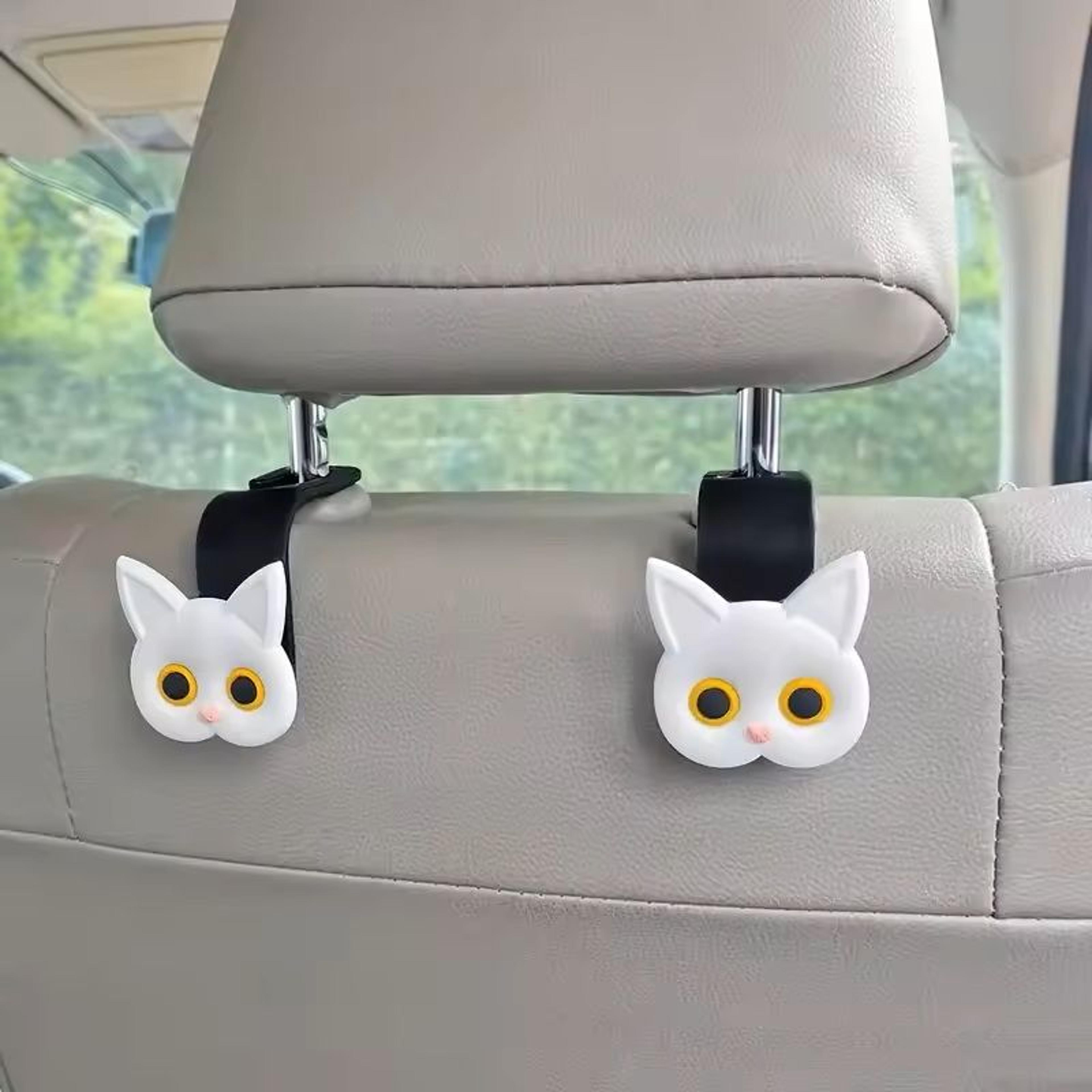 purrhook 3d cat car seat headrest hooks – cute storage hangers for bags, coats & accessories