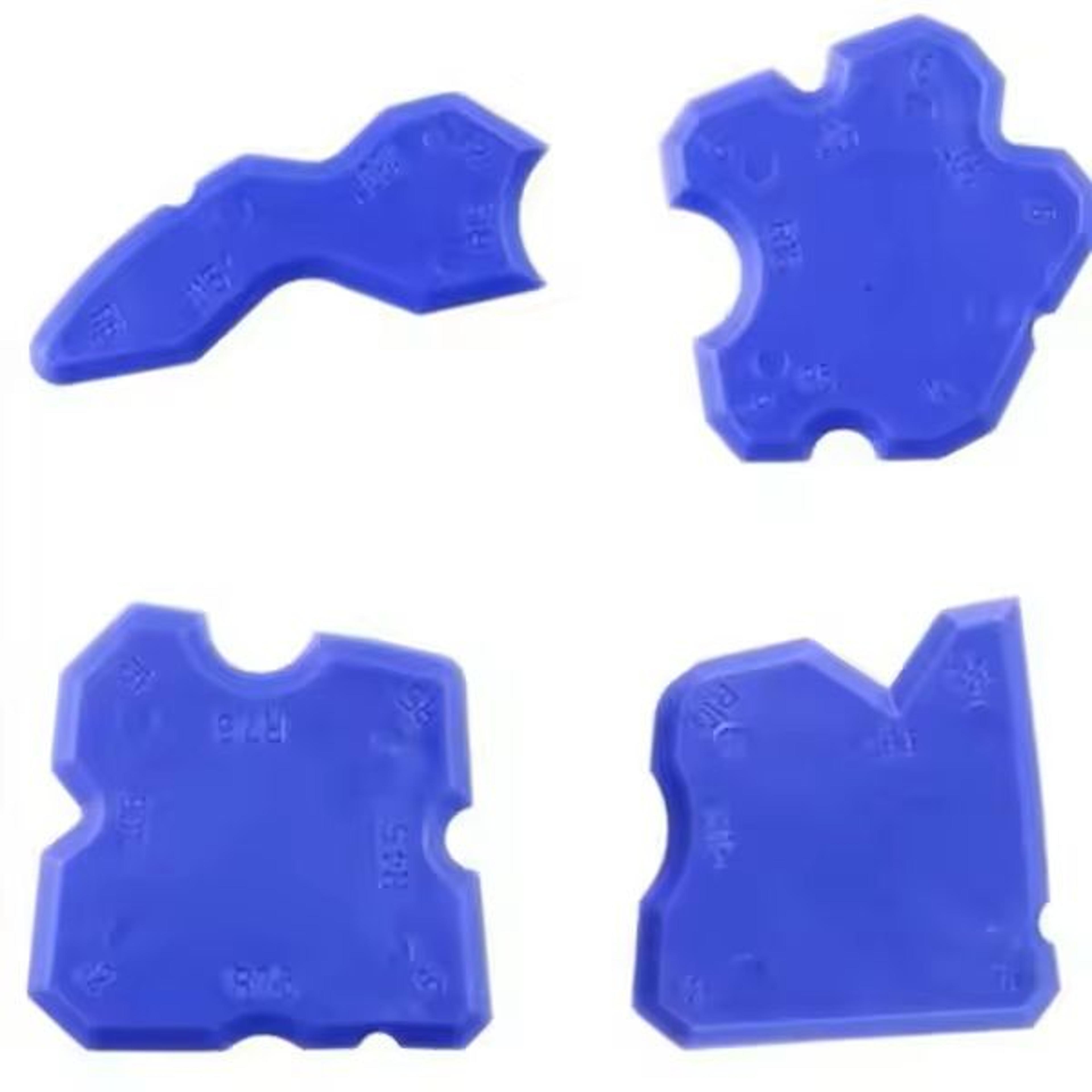 4-piece caulking tool kit – silicone sealant spreader & tile edge scraper