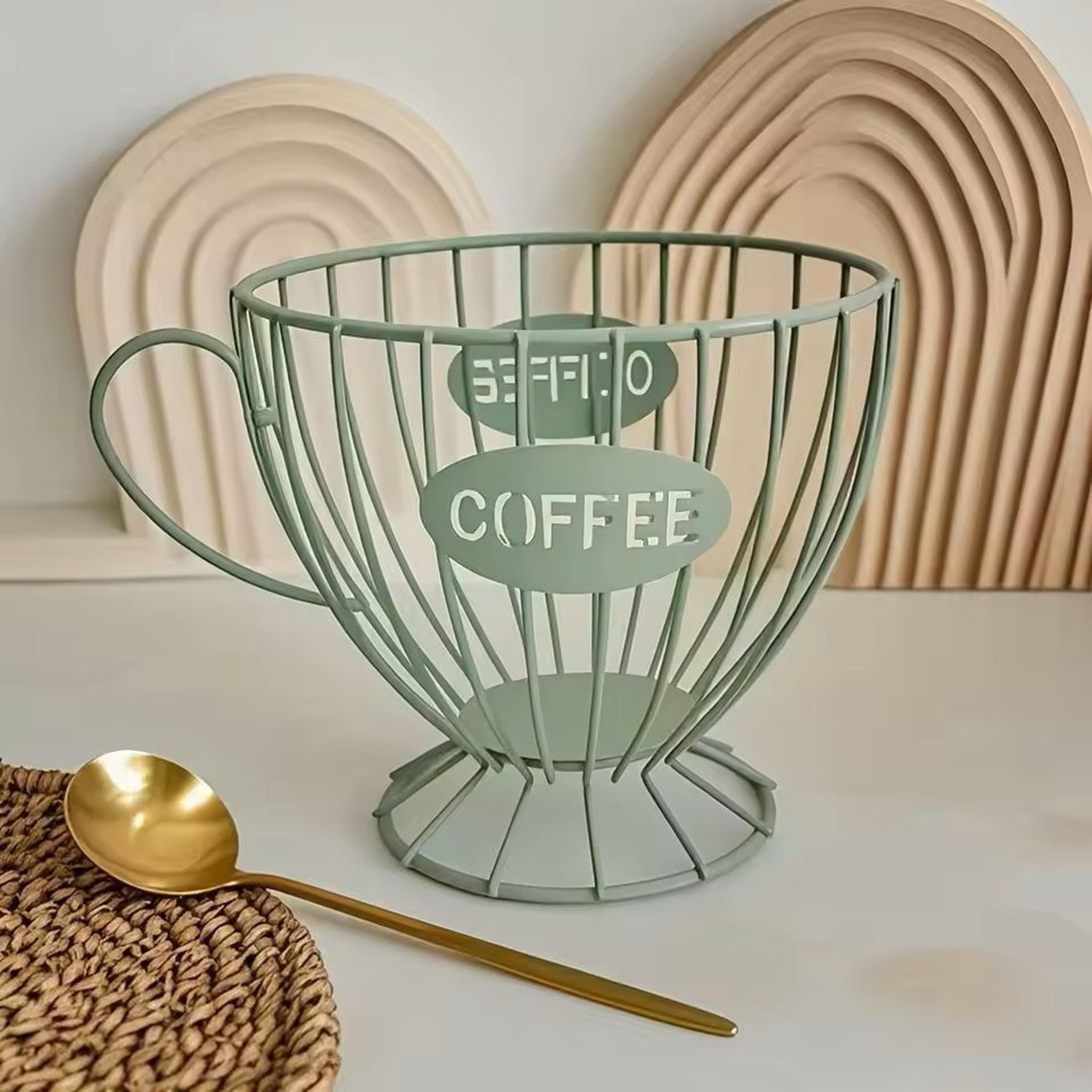 metal frame coffee capsule storage basket premium iron base organizer for pods and snacks