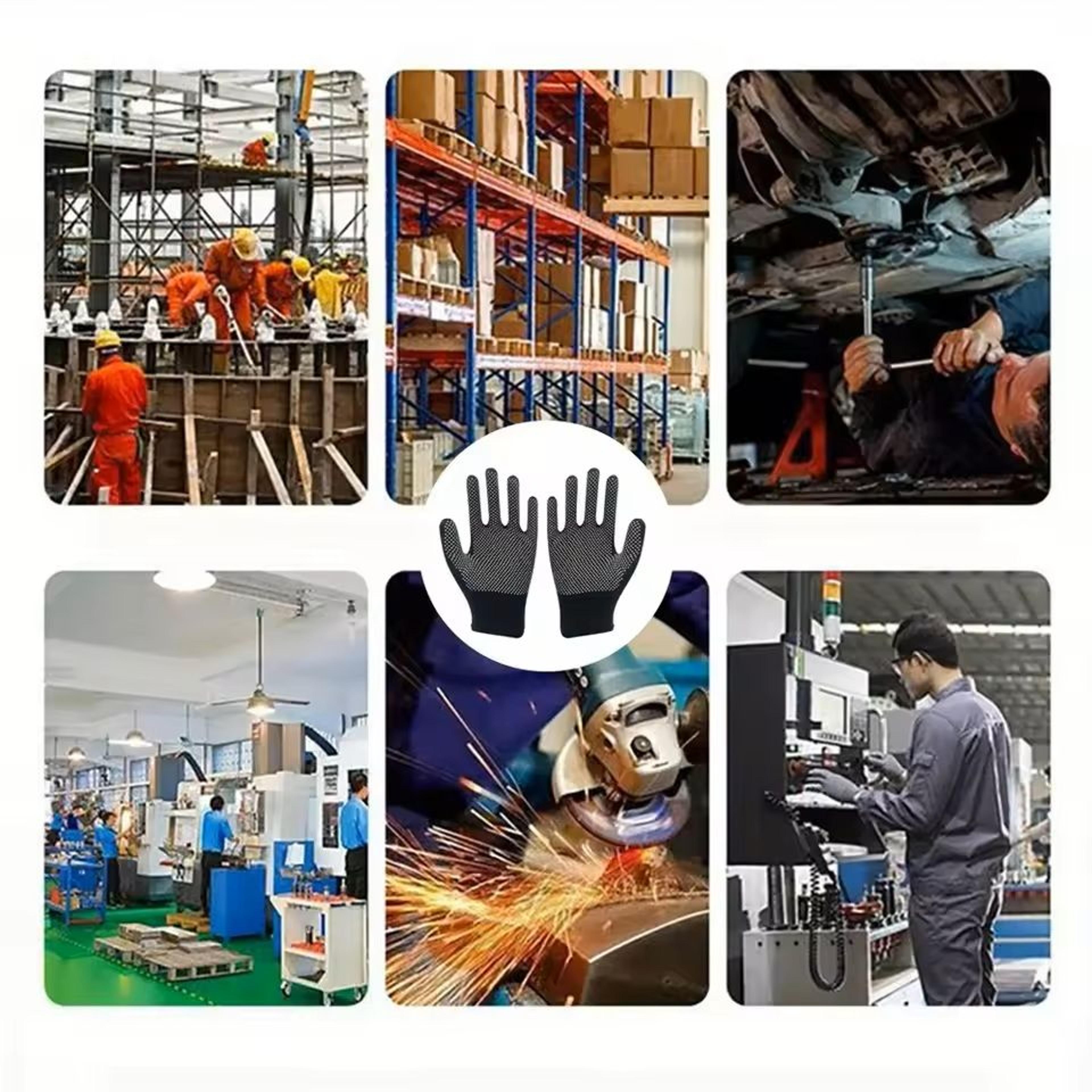 6 pairs premium breathable work gloves lip resistant, lead free, durable for gardening and handling tasks