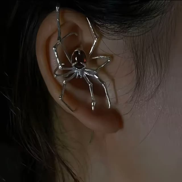 Gothic Dark Spider Crawl Pendant Edgy PunkStyle Unisex Necklace For Halloween Alternative Fashion 0