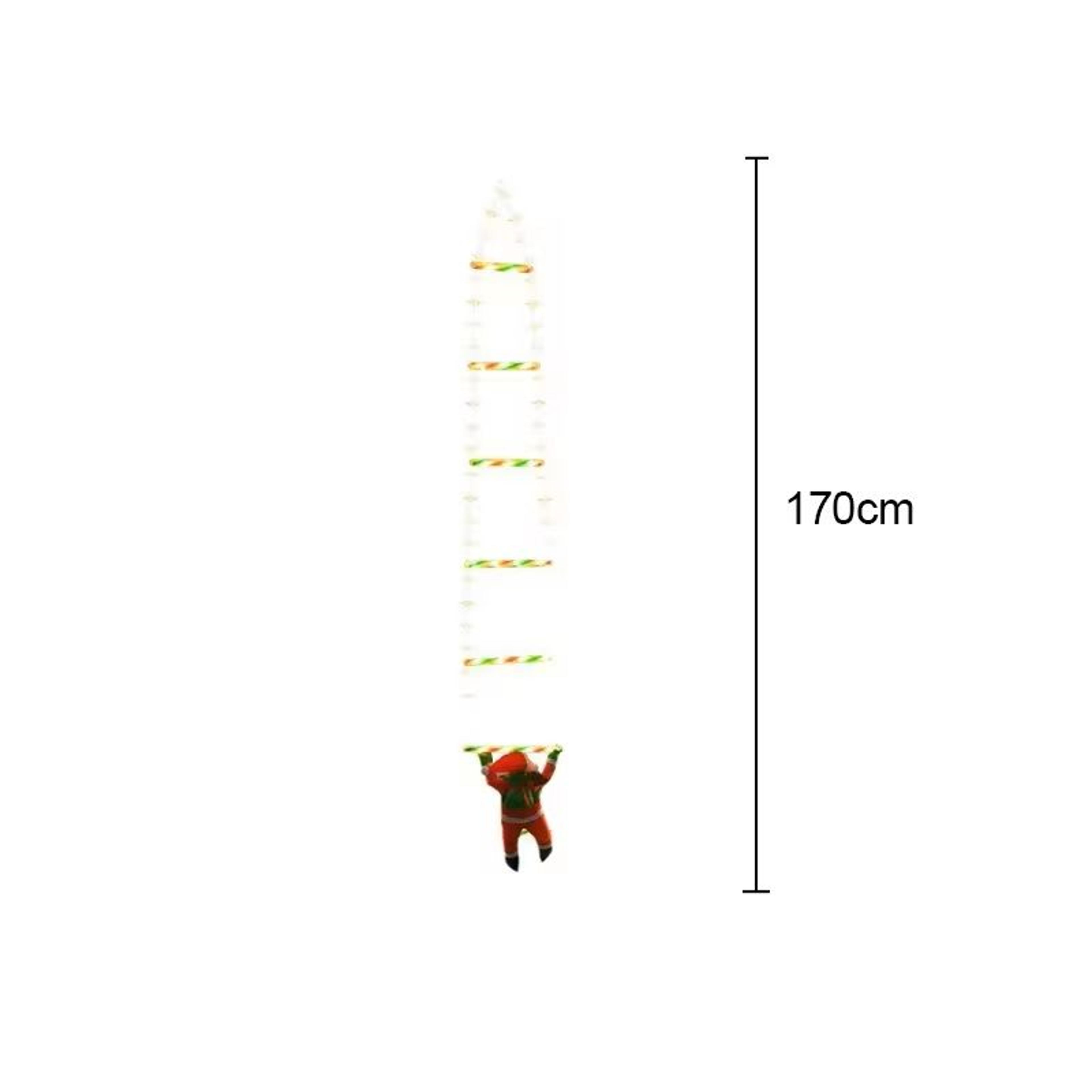led christmas ladder lamp with climbing santa claus – fairy light decoration for home & outdoor holiday display
