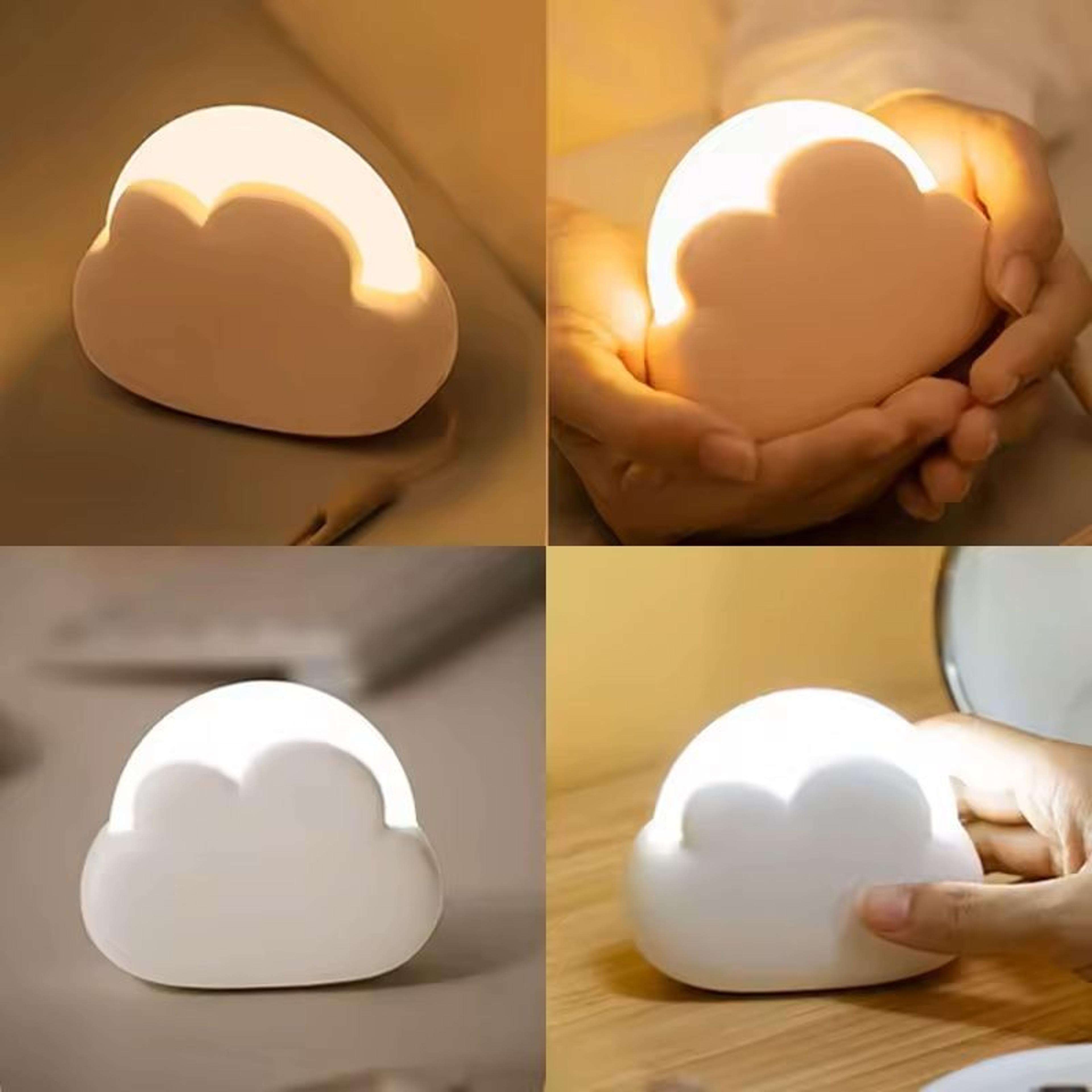 usb wireless night light mini adorable cloud shape led night lamp for bedroom, baby & childrens room desktop decoration