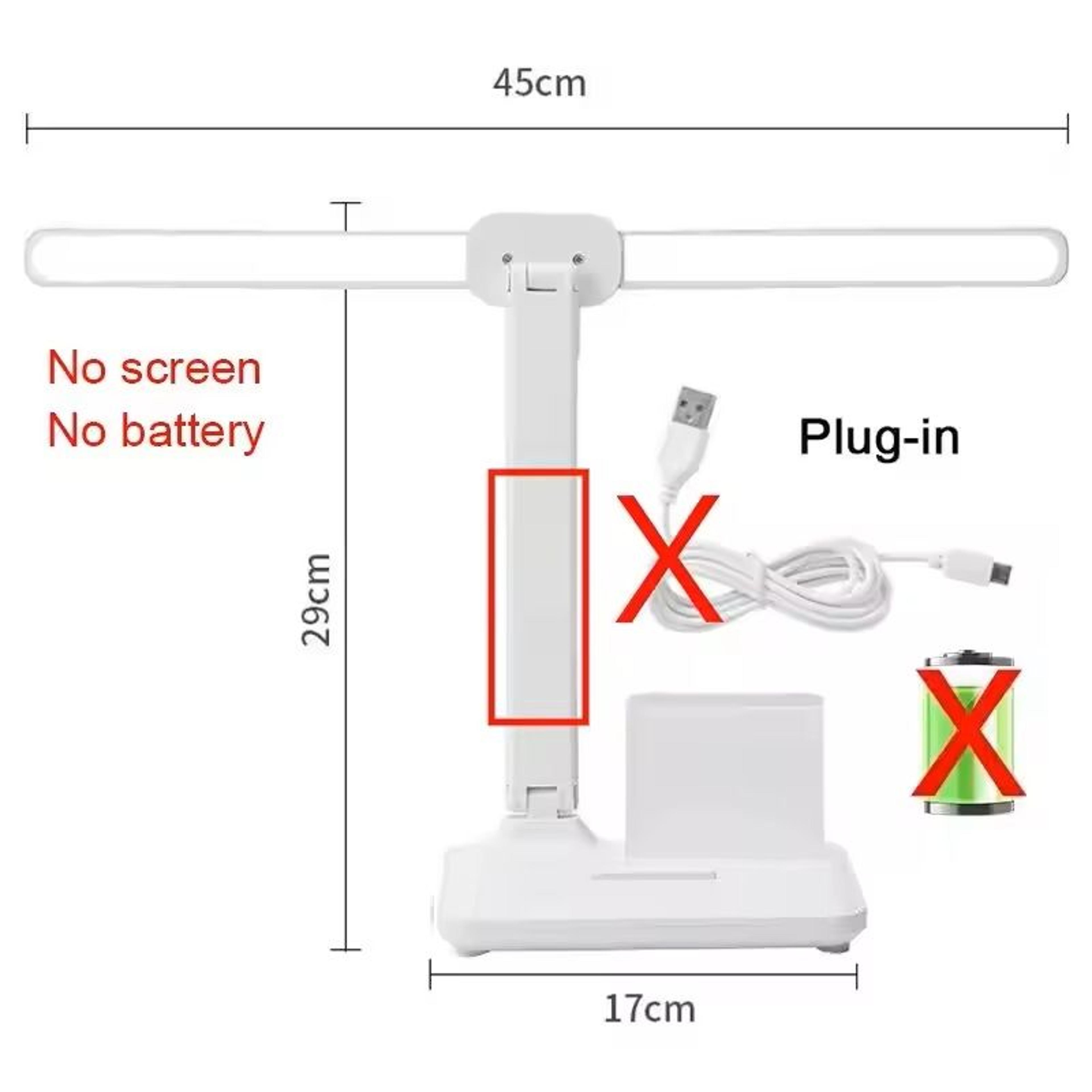 led foldable desk lamp – usb rechargeable dimmable table lamp with clock, 2-head 180 rotation & eye-protection reading