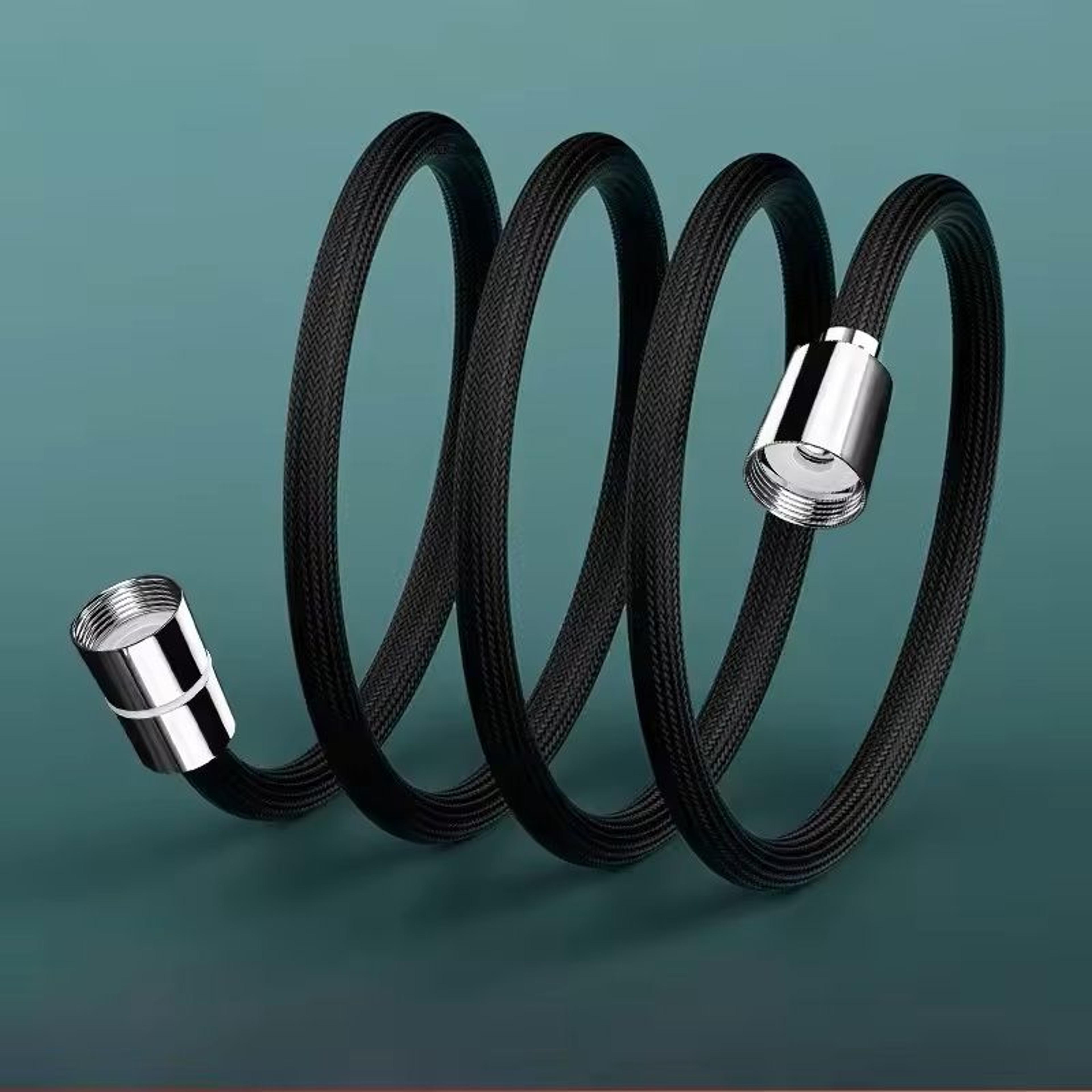 universal nylon shower hose 1.5 m / 2 m (black / silver) flexible bathtub & handheld shower extension