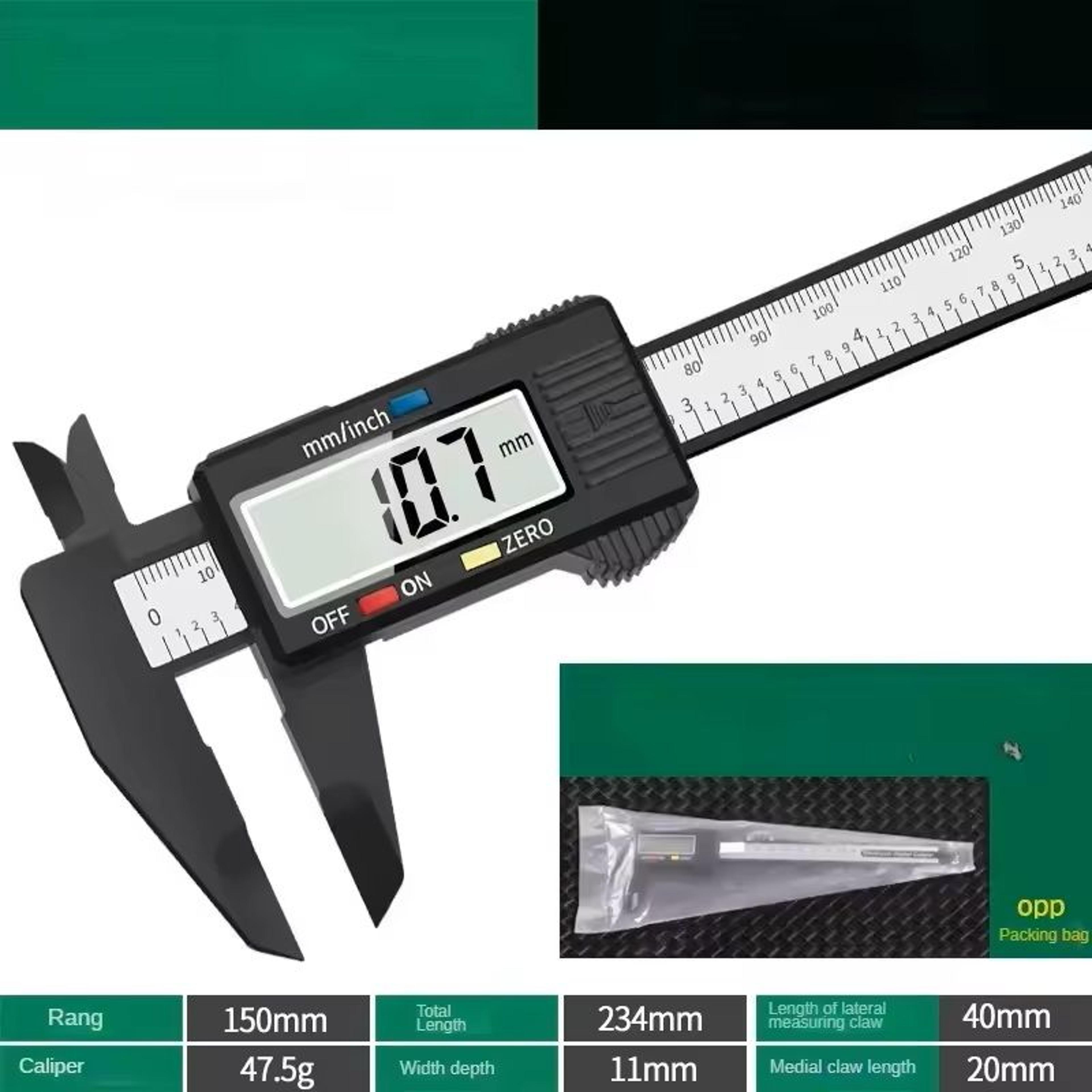 plastic 150 mm vernier caliper – compact measuring tool for diy, workshop & school use