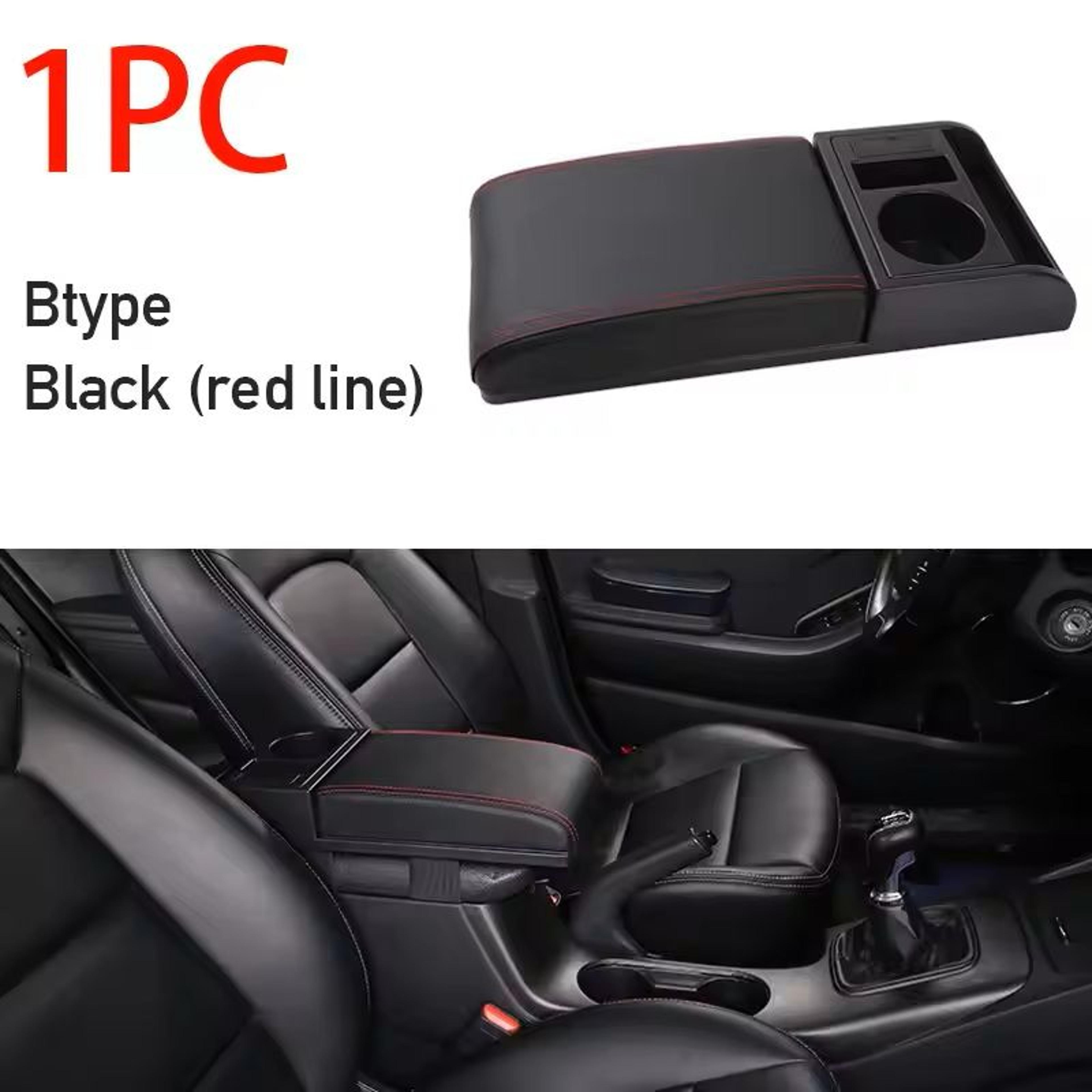 universal car armrest box extender adjustable auto elbow support with usb charging ports & cup holder