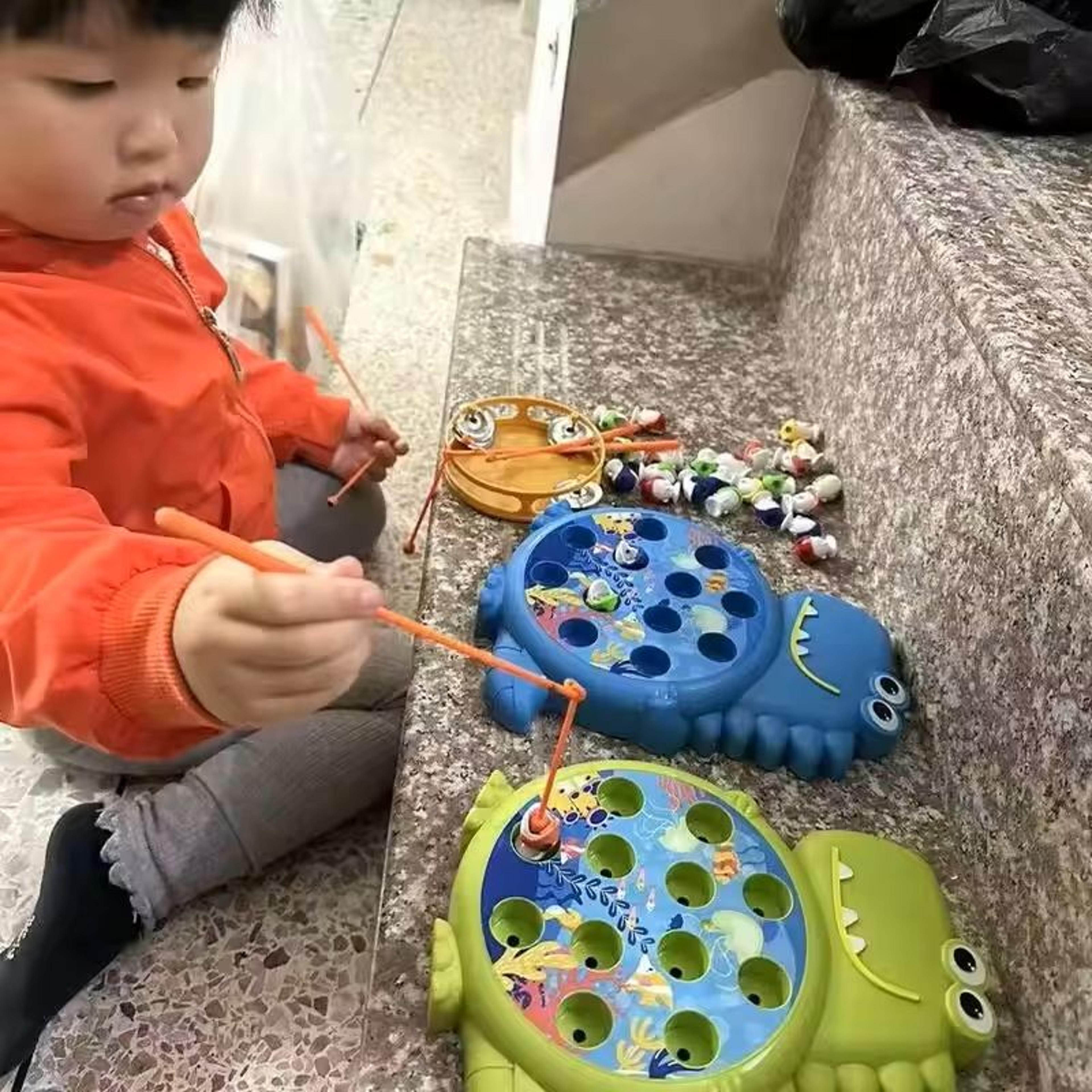 magnetic fishing toy for kids montessori-style fishing rod game (colorful fish & rod set for ages 3+)