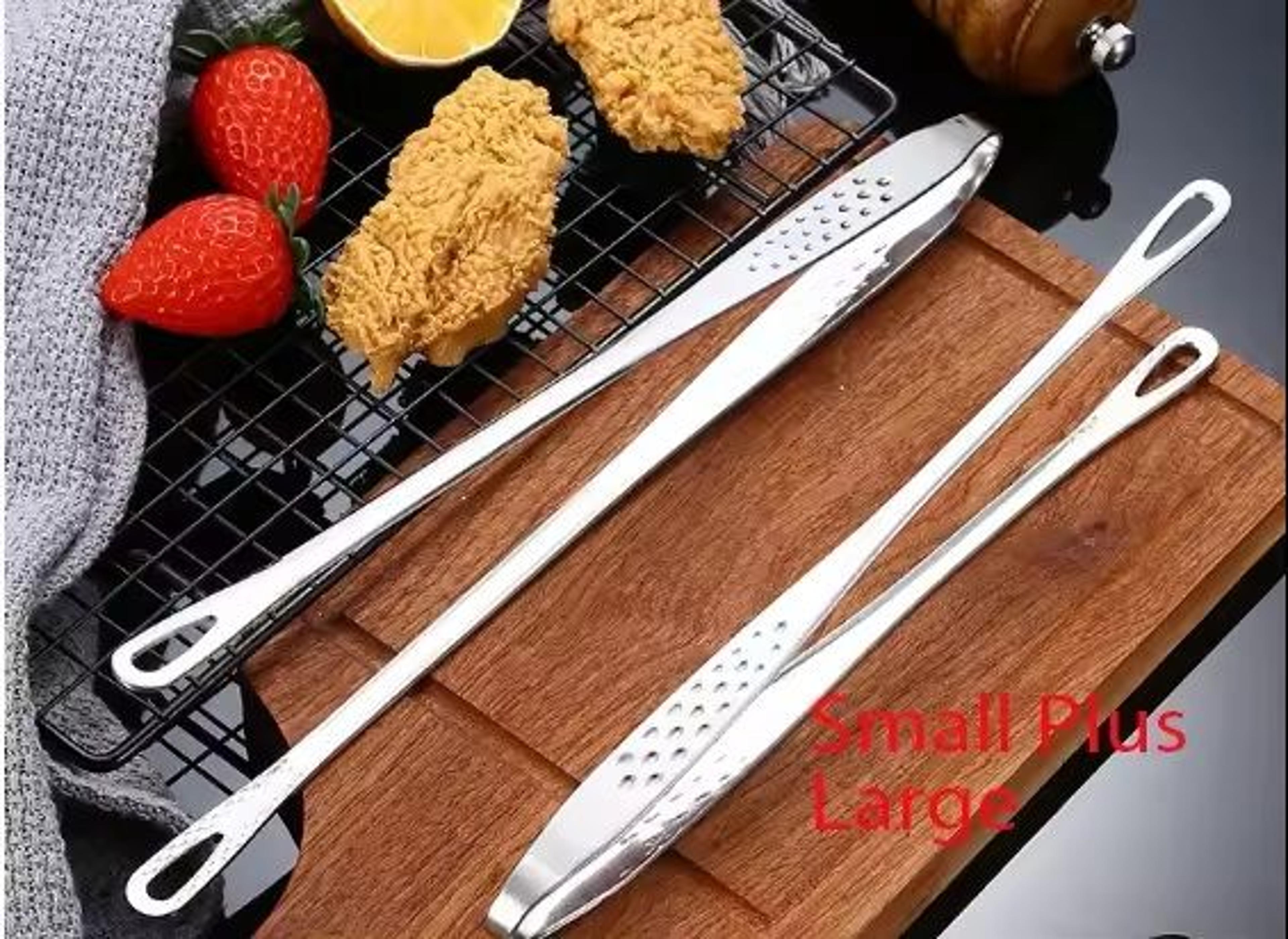 304 stainless steel food clip extended bbq & kitchen tongs for grilling & cooking