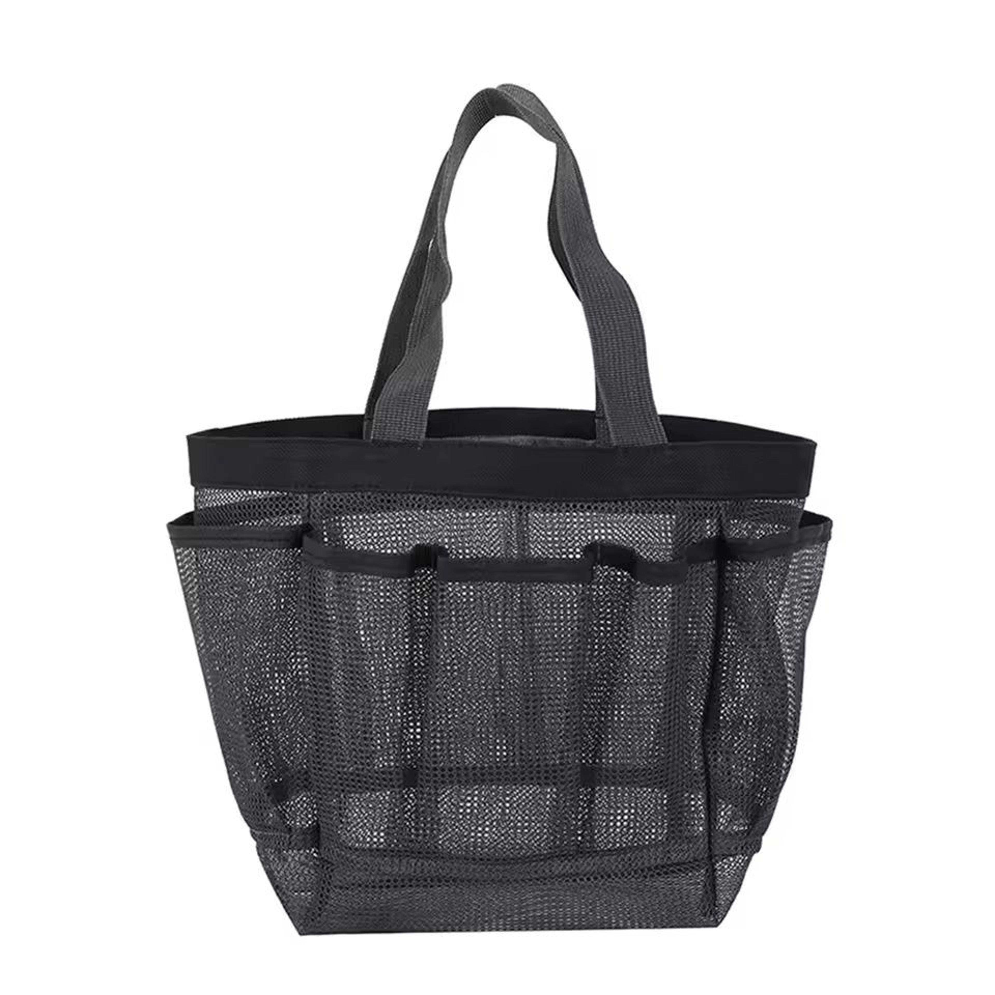mesh beach tote bag with 8 pockets foldable pool & travel bag for swim, vacation & daily use