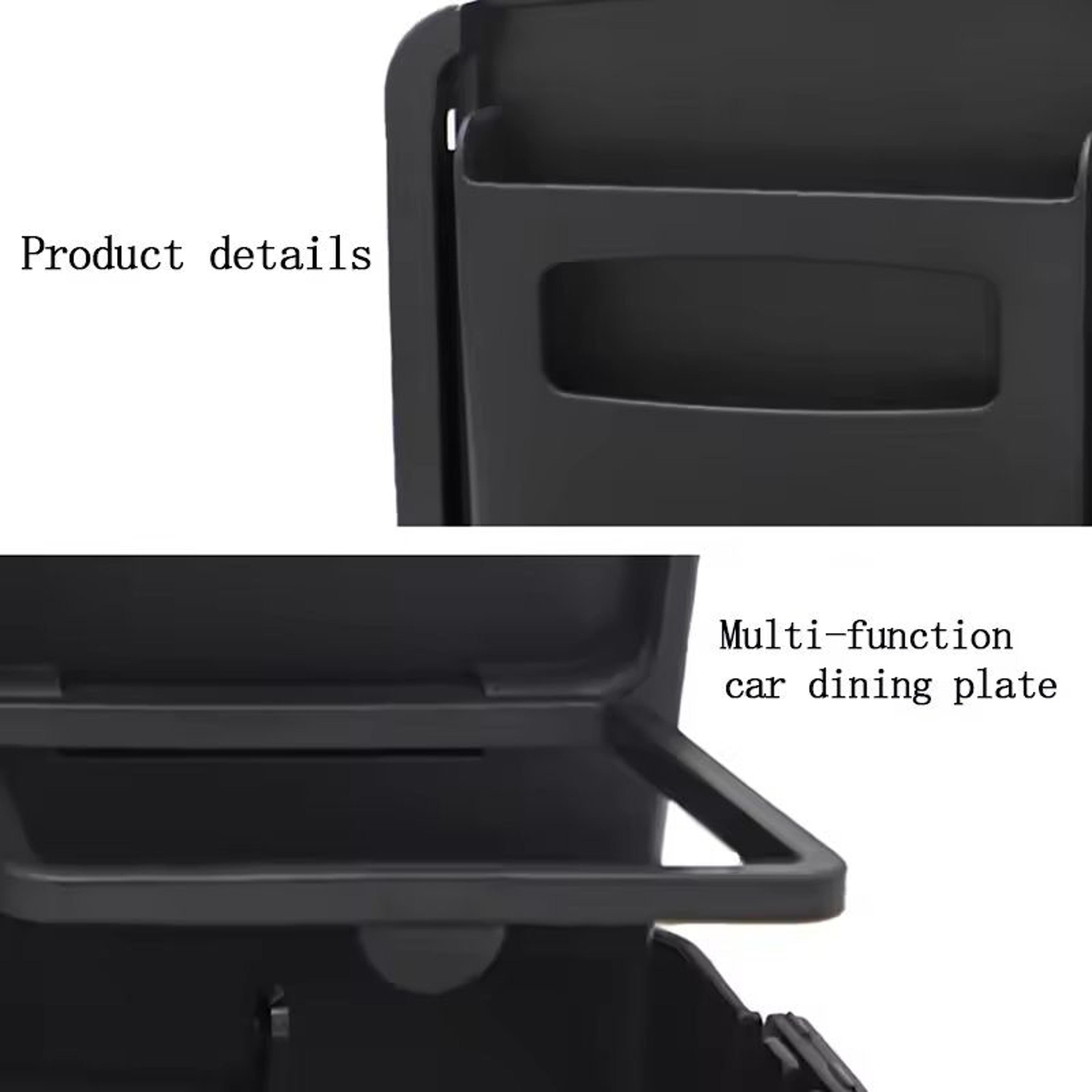portable folding car dining table back seat food tray, cup holder & storage shelf for cars, suvs & family travel