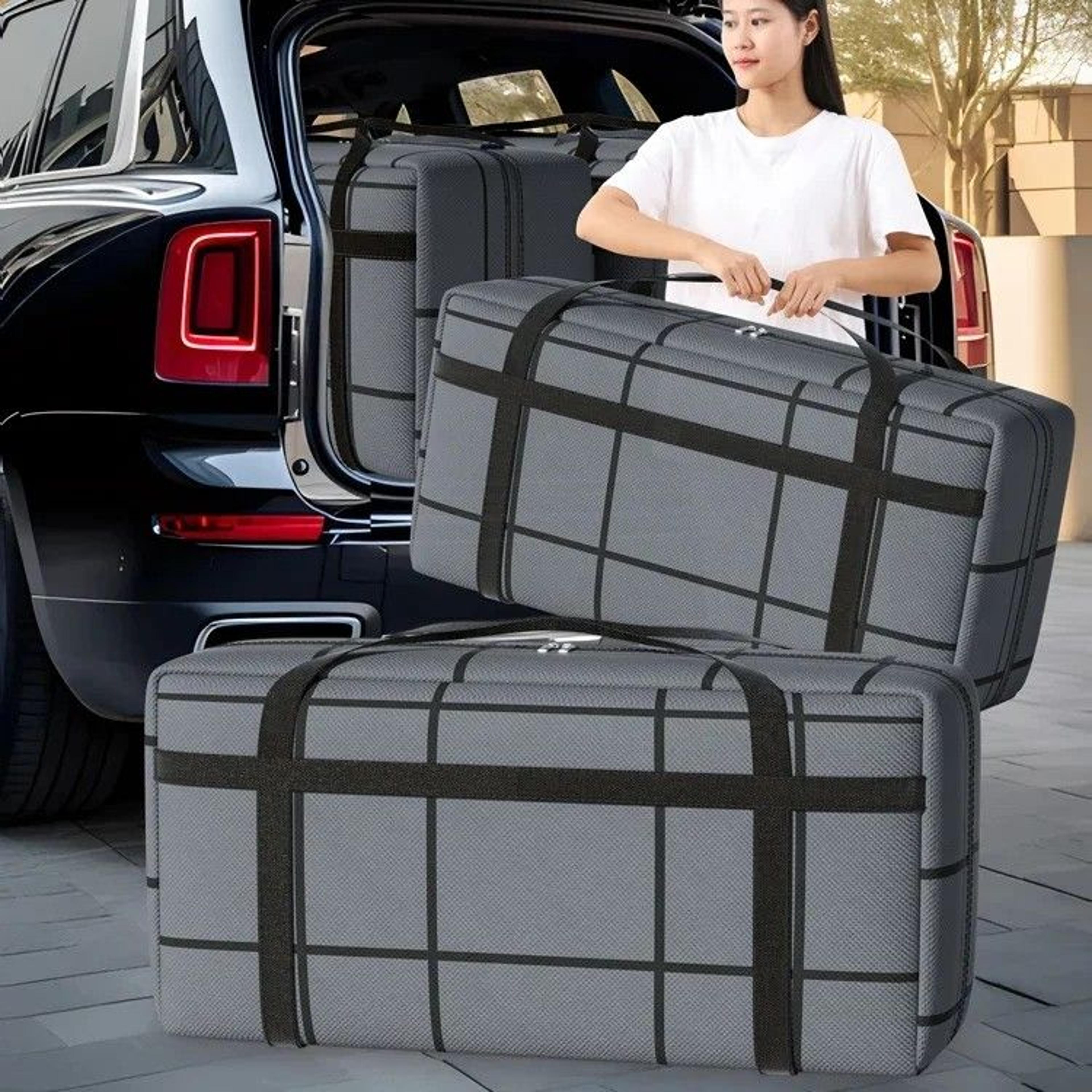 heavy-duty foldable waterproof travel storage bag – large multifunctional duffel for camping, moving & extra luggage
