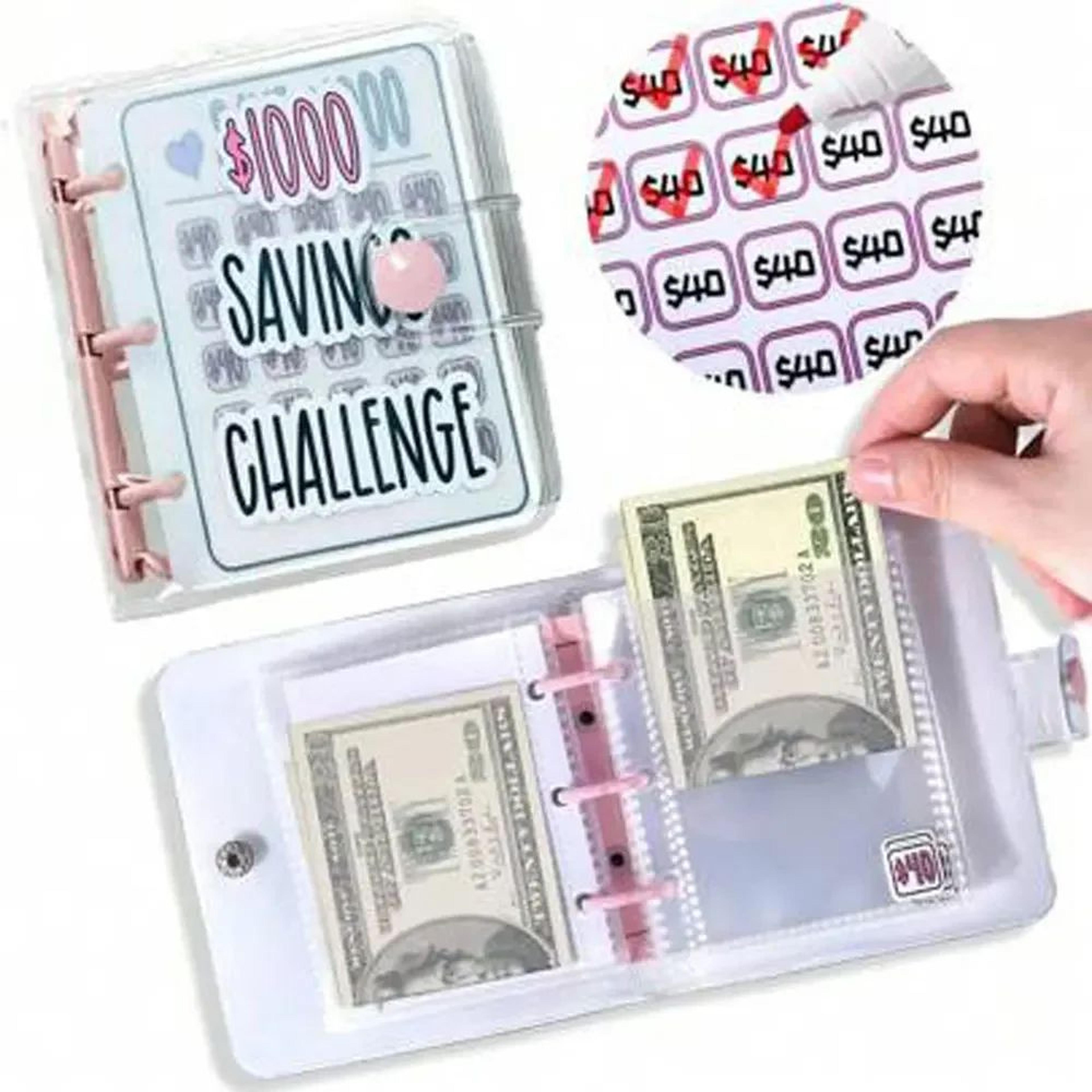 1000 savings challenge binder - money saving binder with envelopes, cash budget planner and challenge book