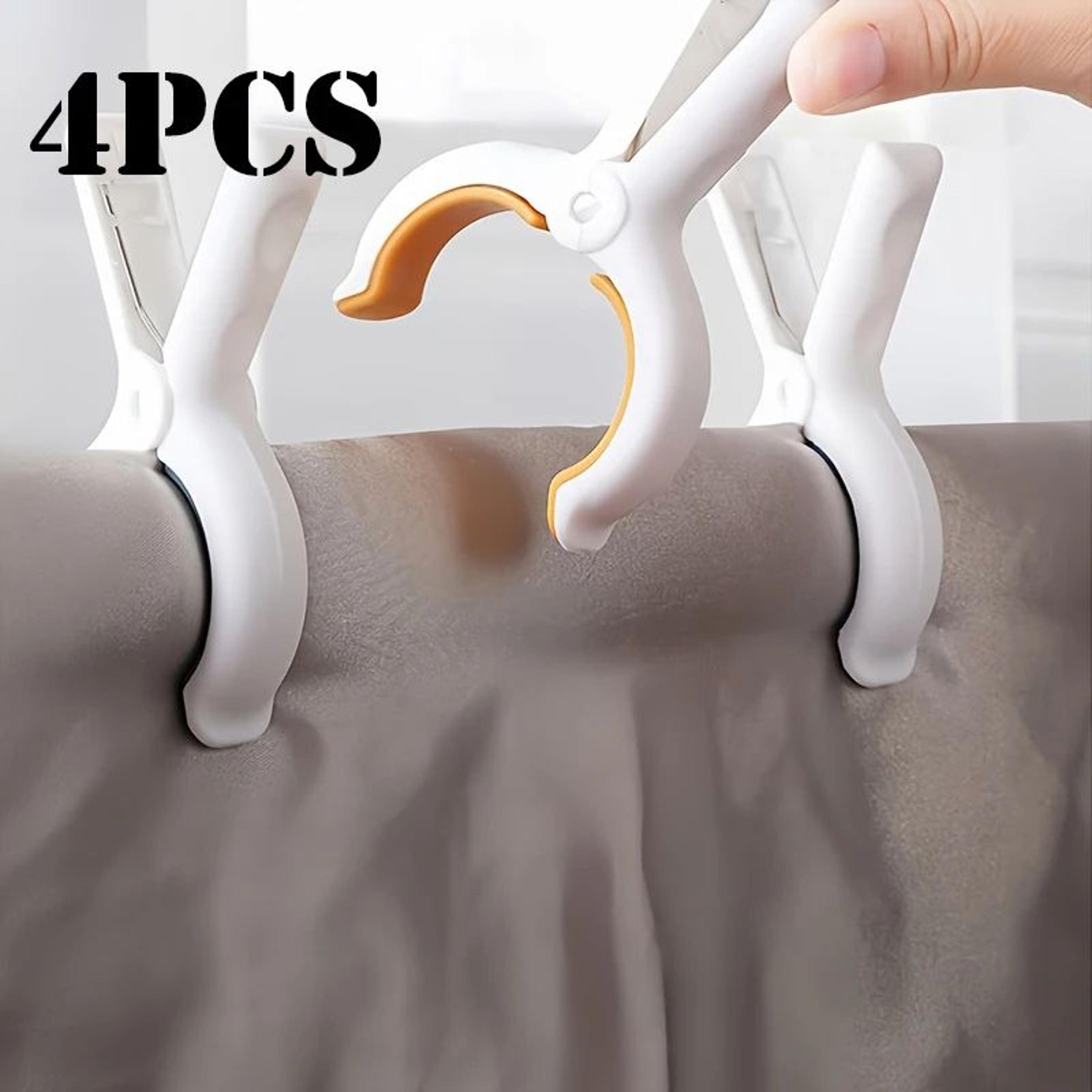 windproof beach towel clips 2/4 pcs per pack – heavy-duty plastic quilt & clothes hangers for drying and outdoor use