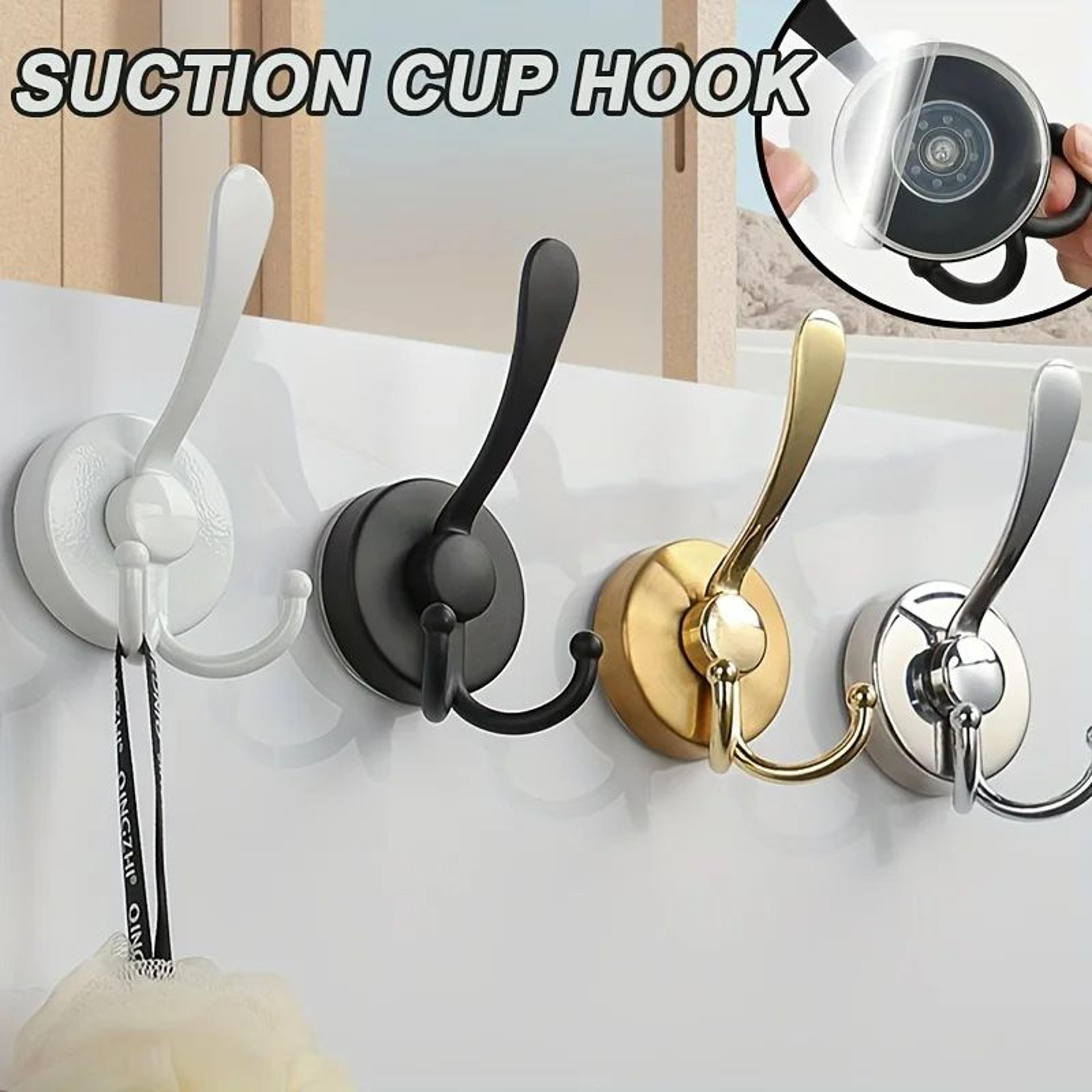 heavy duty stainless steel suction cup hooks – waterproof wall mount reusable hangers for bathroom and kitchen, no drill