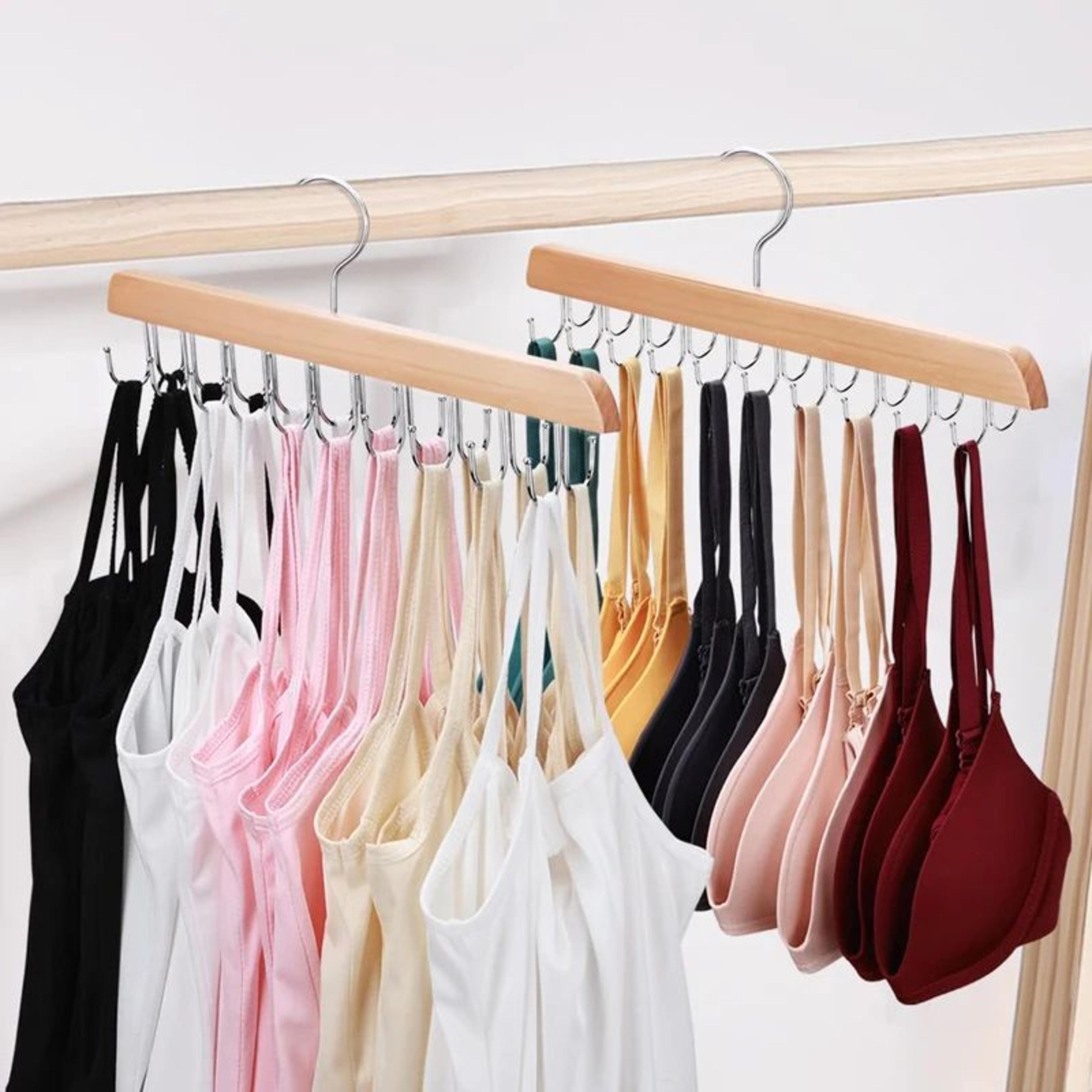 20 hook wooden belt hanger organizer – space saving scarf, belt & tie storage rack for bedroom & closet
