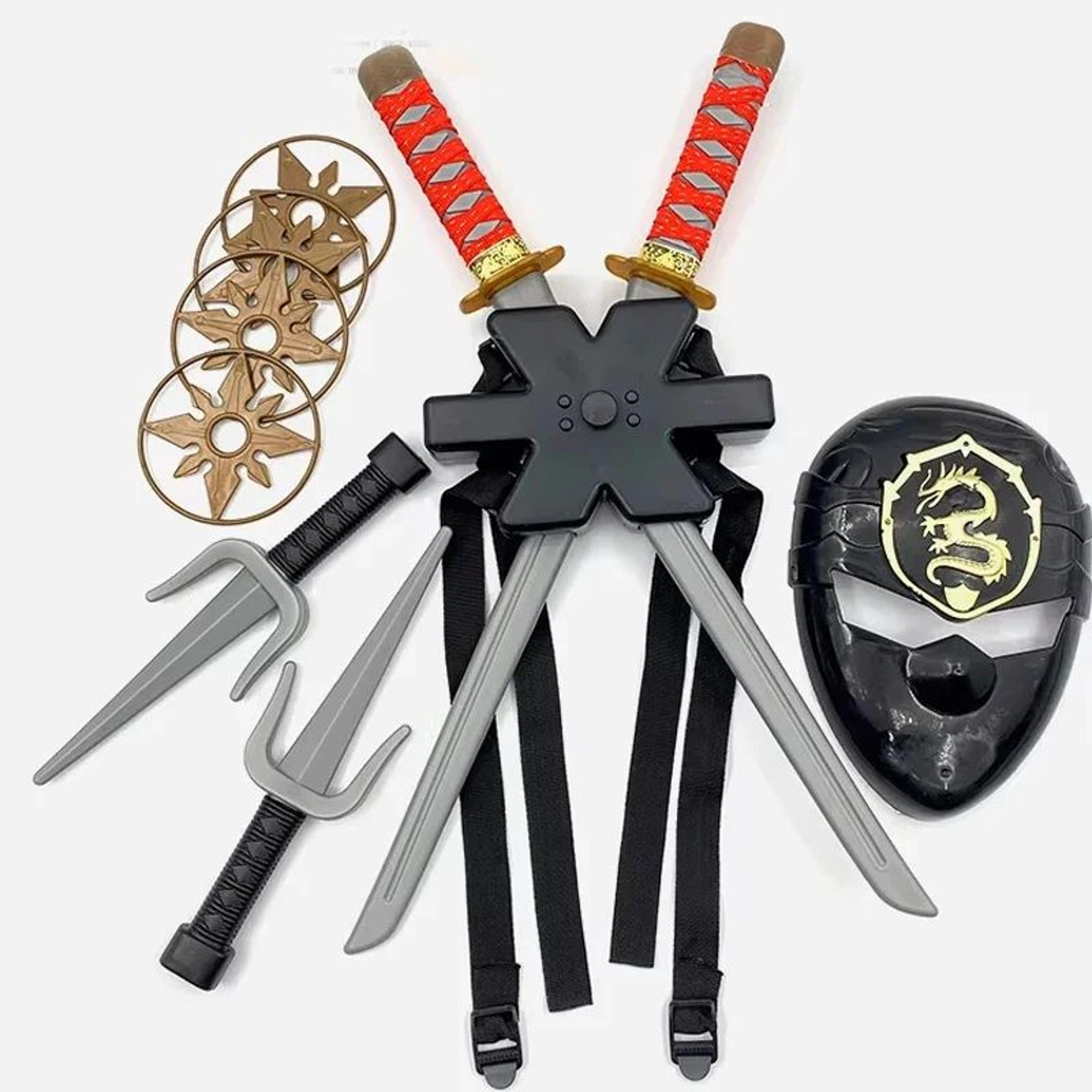 ninja costume toys for kids – samurai dagger, toy knife & ninja darts play set