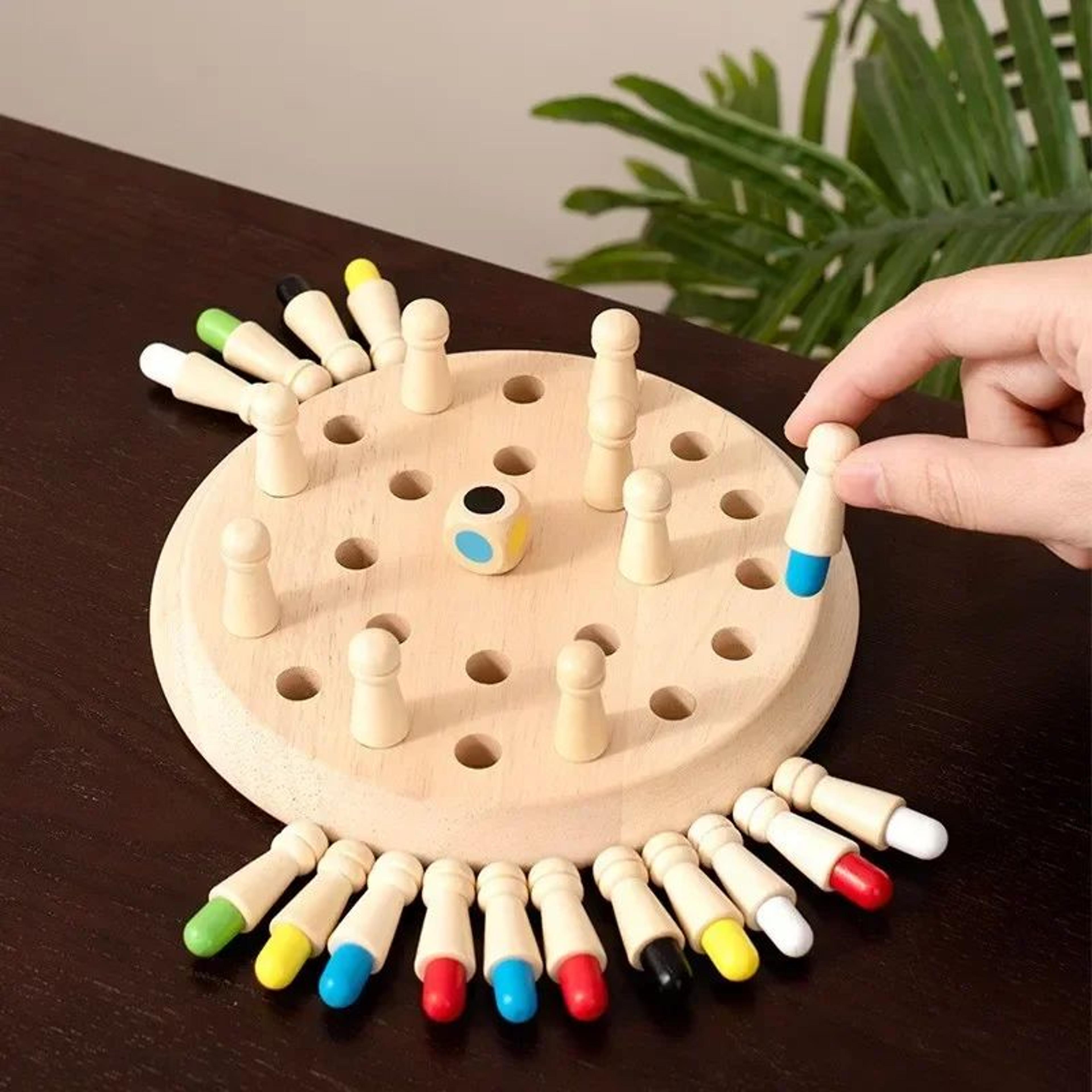 wooden memory match stick game – montessori color sorting & cognitive learning toy