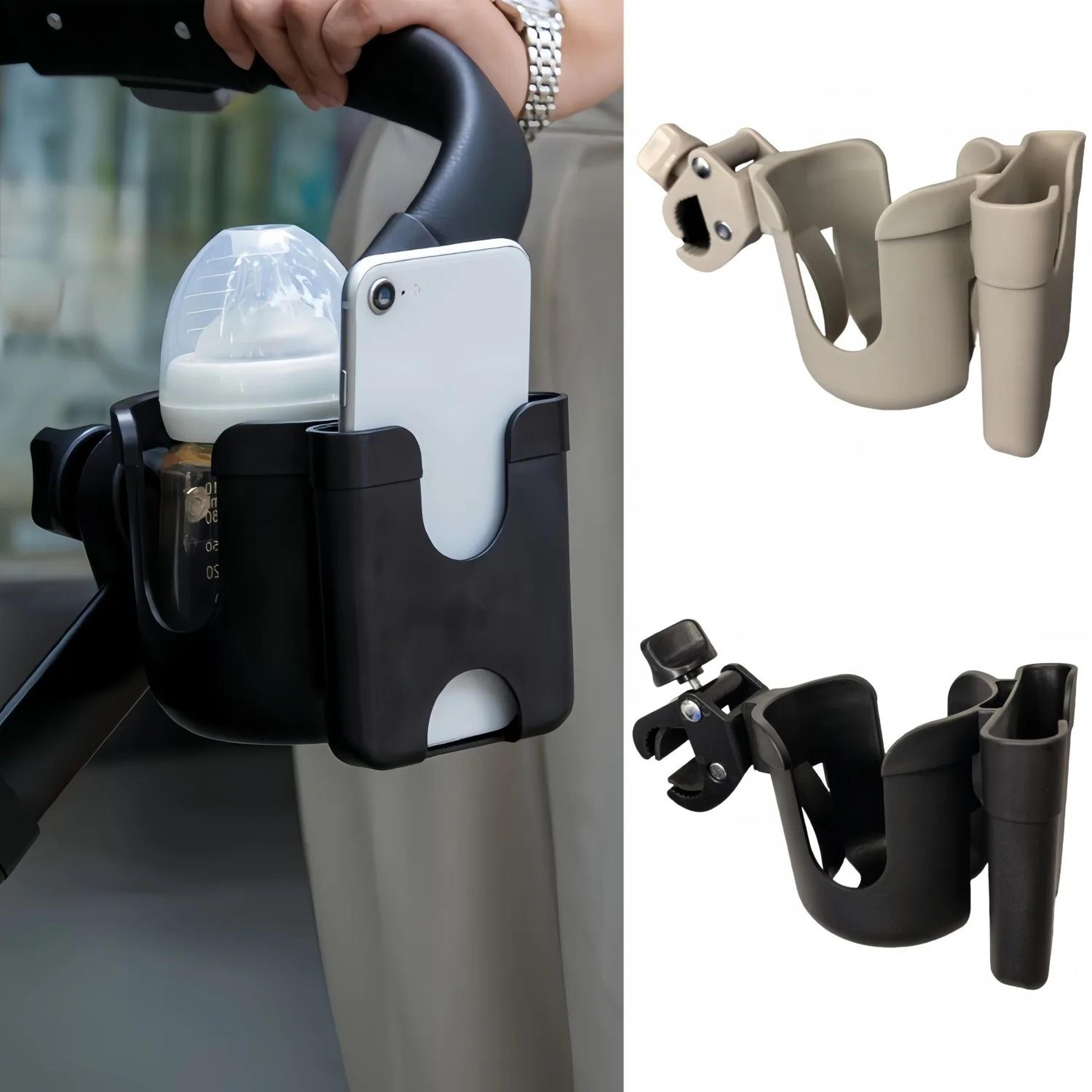 stroller cup & phone holder – anti-slip pram bottle holder accessory for parents on the go