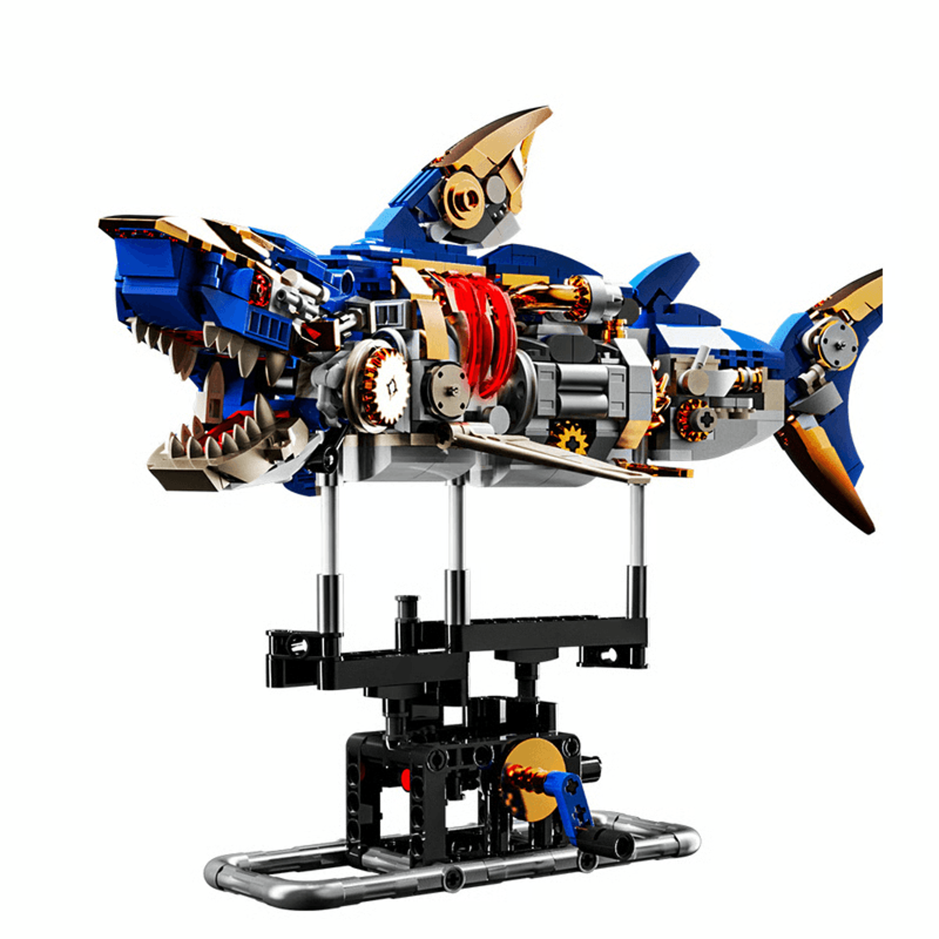mechanical shark building set, stem fun for all ages