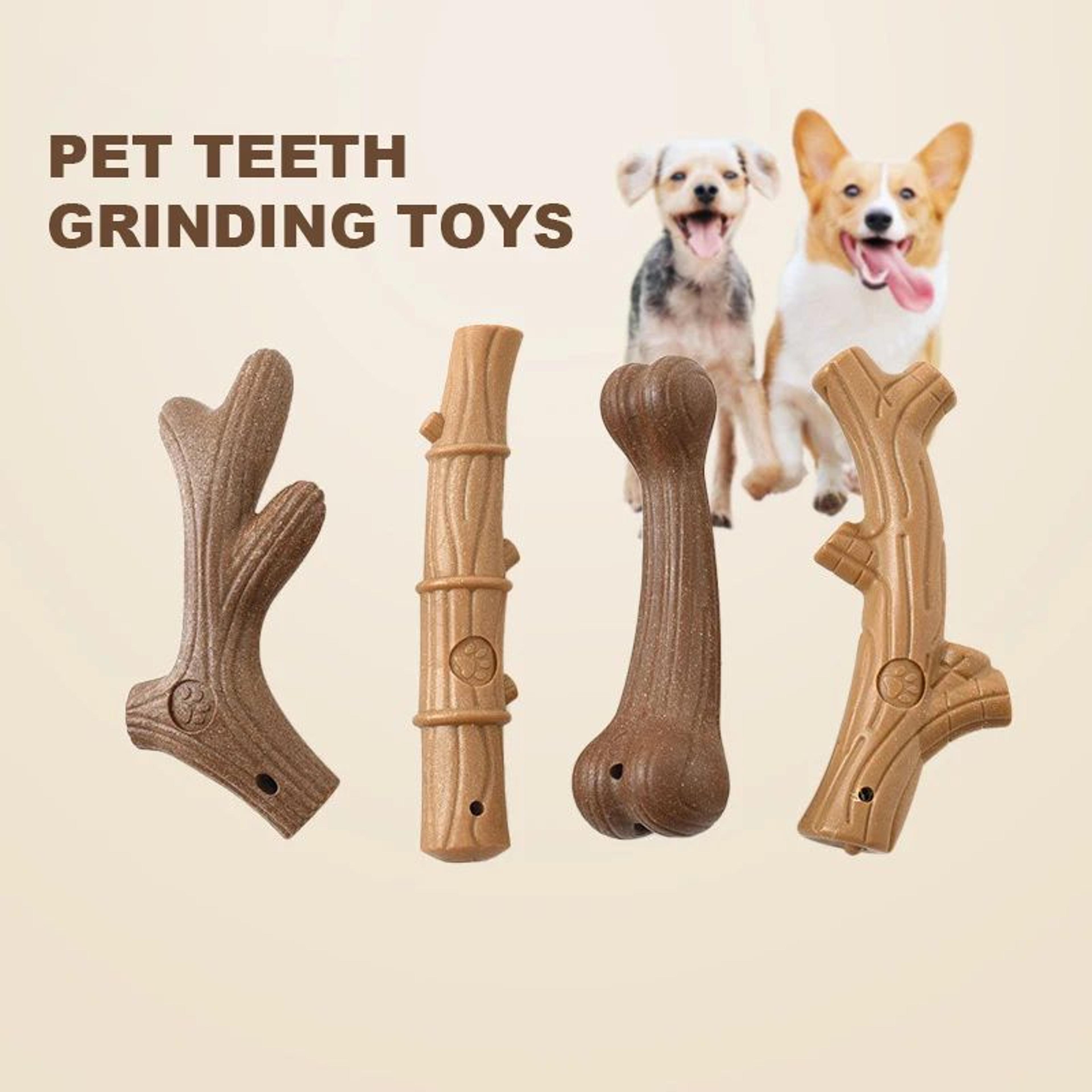 bamboo dog dental chew bone – interactive teeth grinding & cleaning training toy