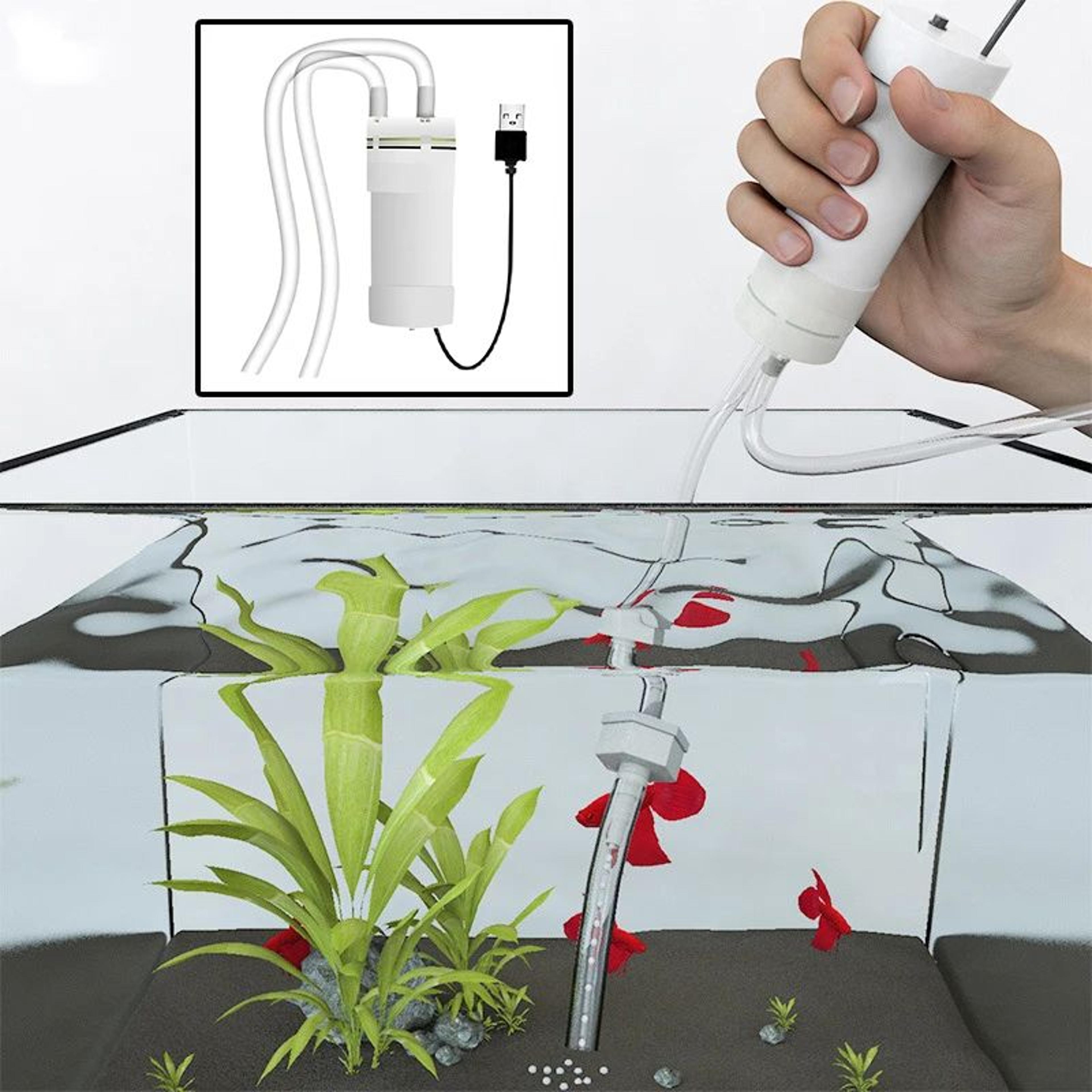 electric fish tank water changer – usb mini vacuum pump with strong suction & drainer