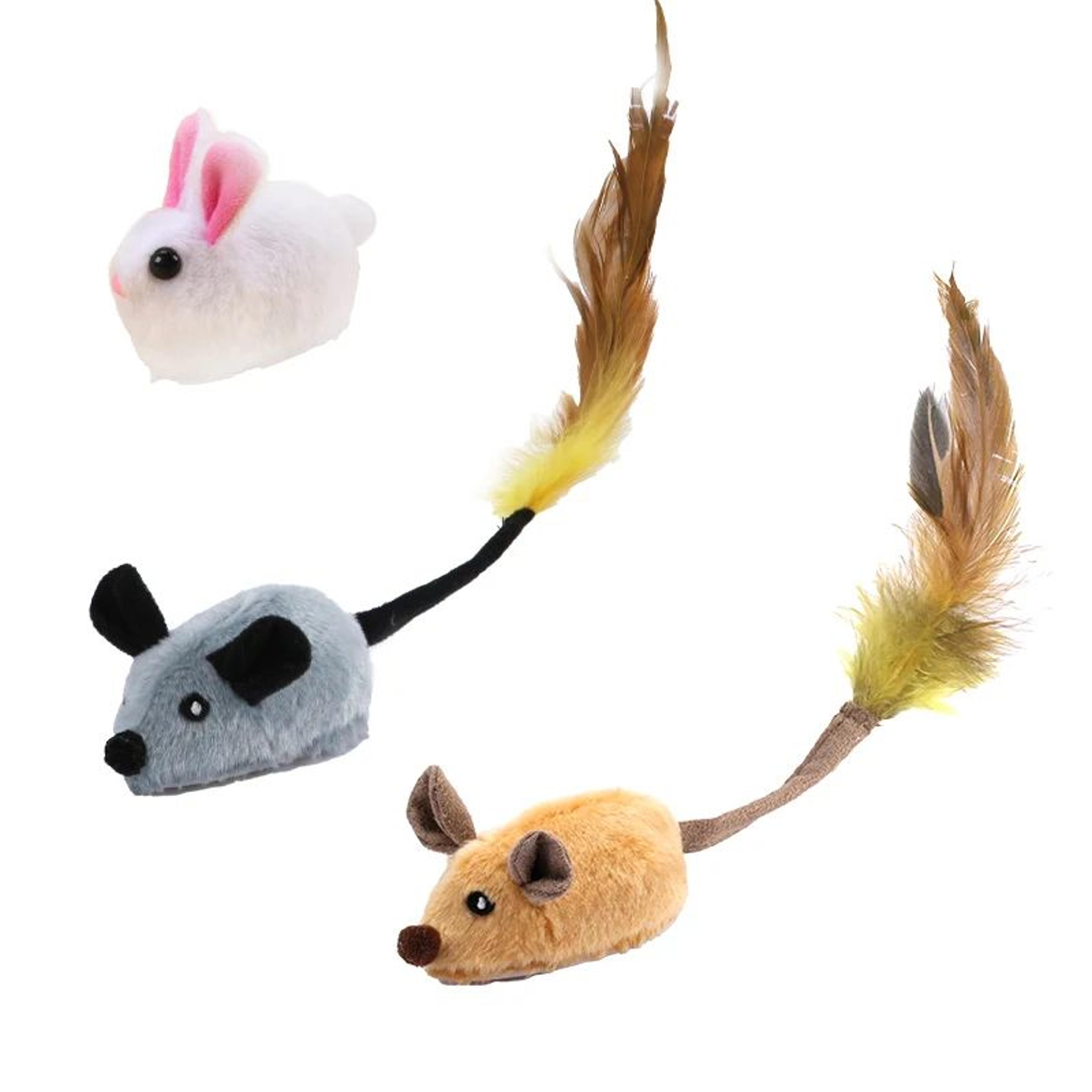 interactive electric running mouse toy for cats – random moving plush teaser for kittens & indoor cats