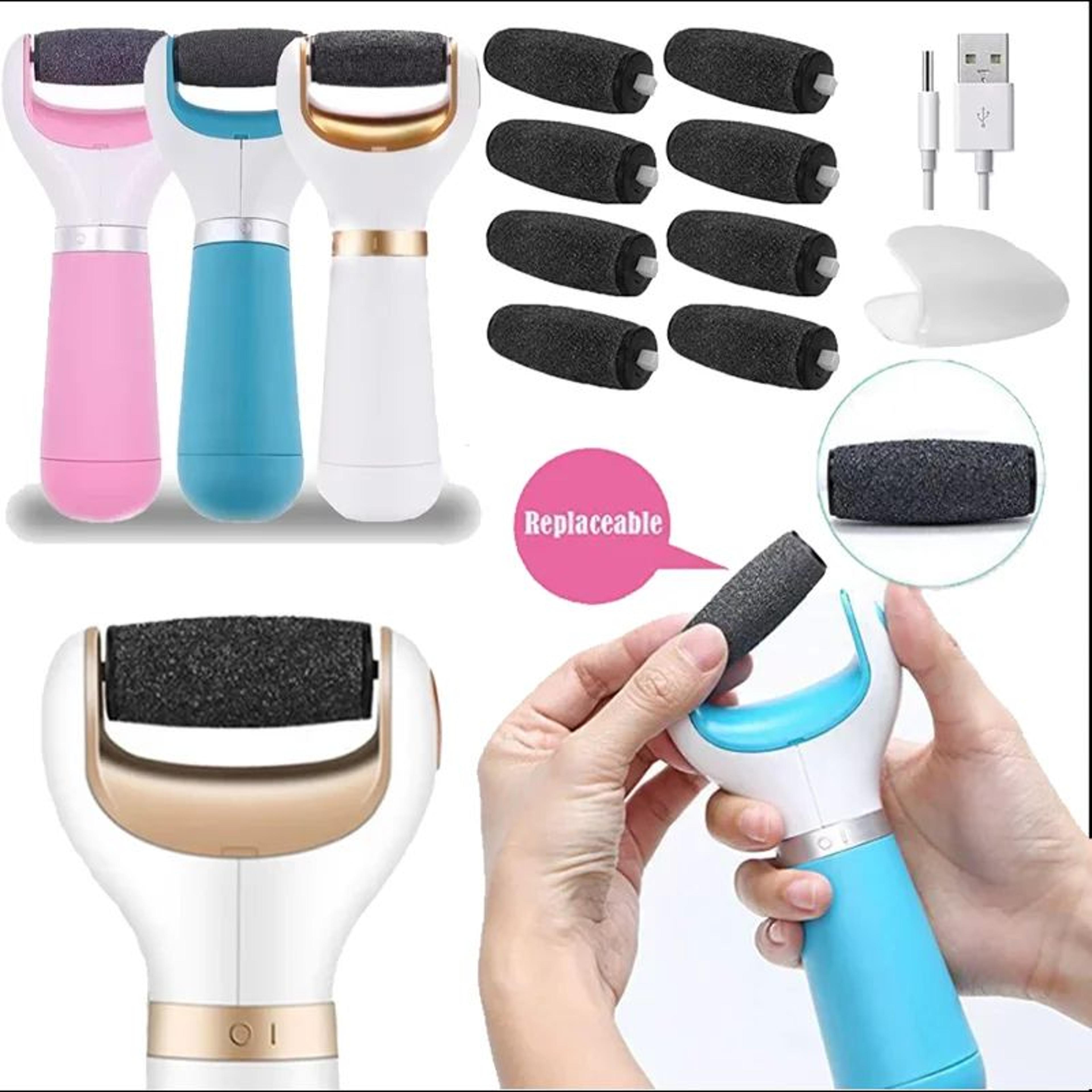 electric foot file callus remover – foot care pedicure machine for hard dry skin, dead skin & cracked heels