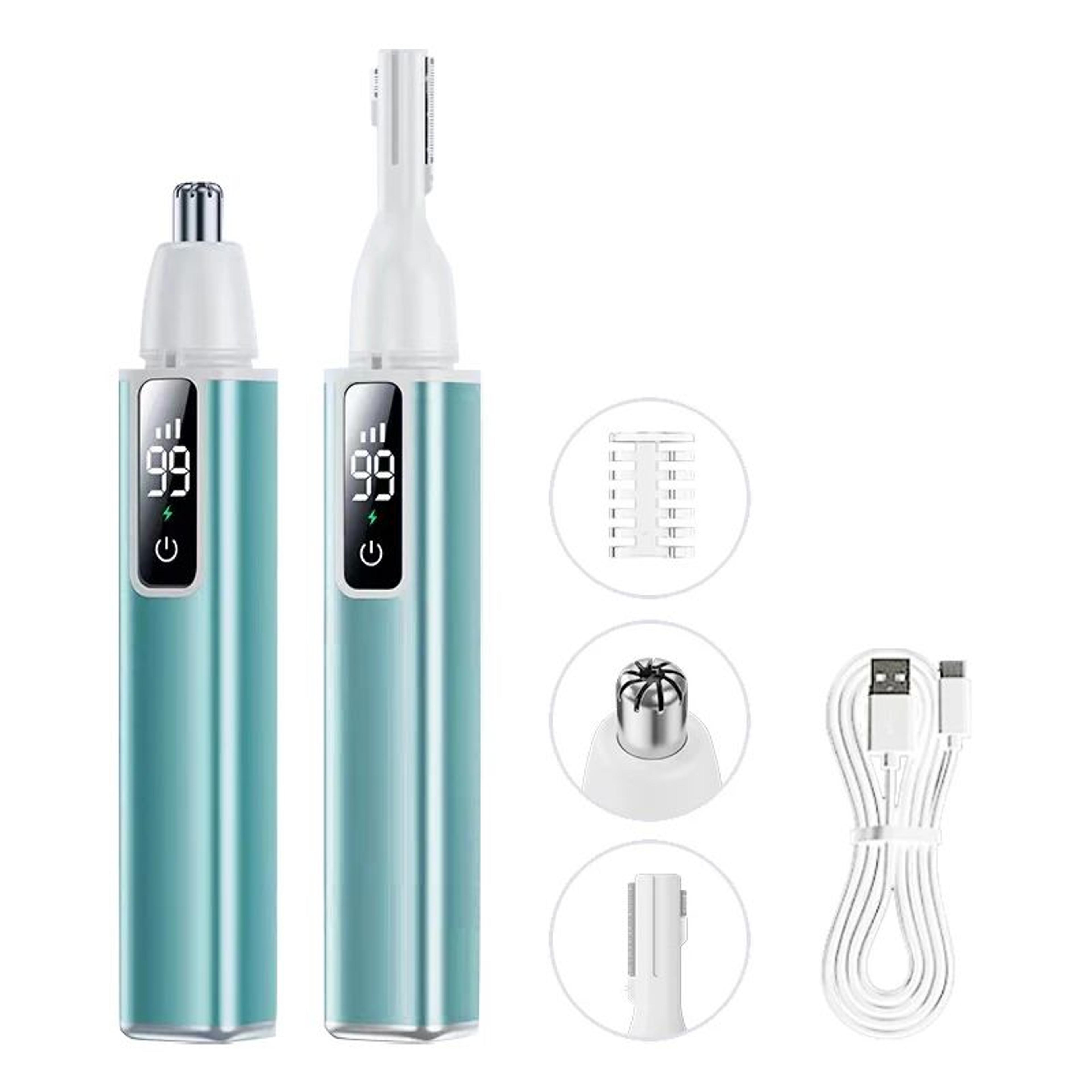 rechargeable electric nose & ear hair trimmer – type-c fast charging portable facial groomer for eyebrow trimming