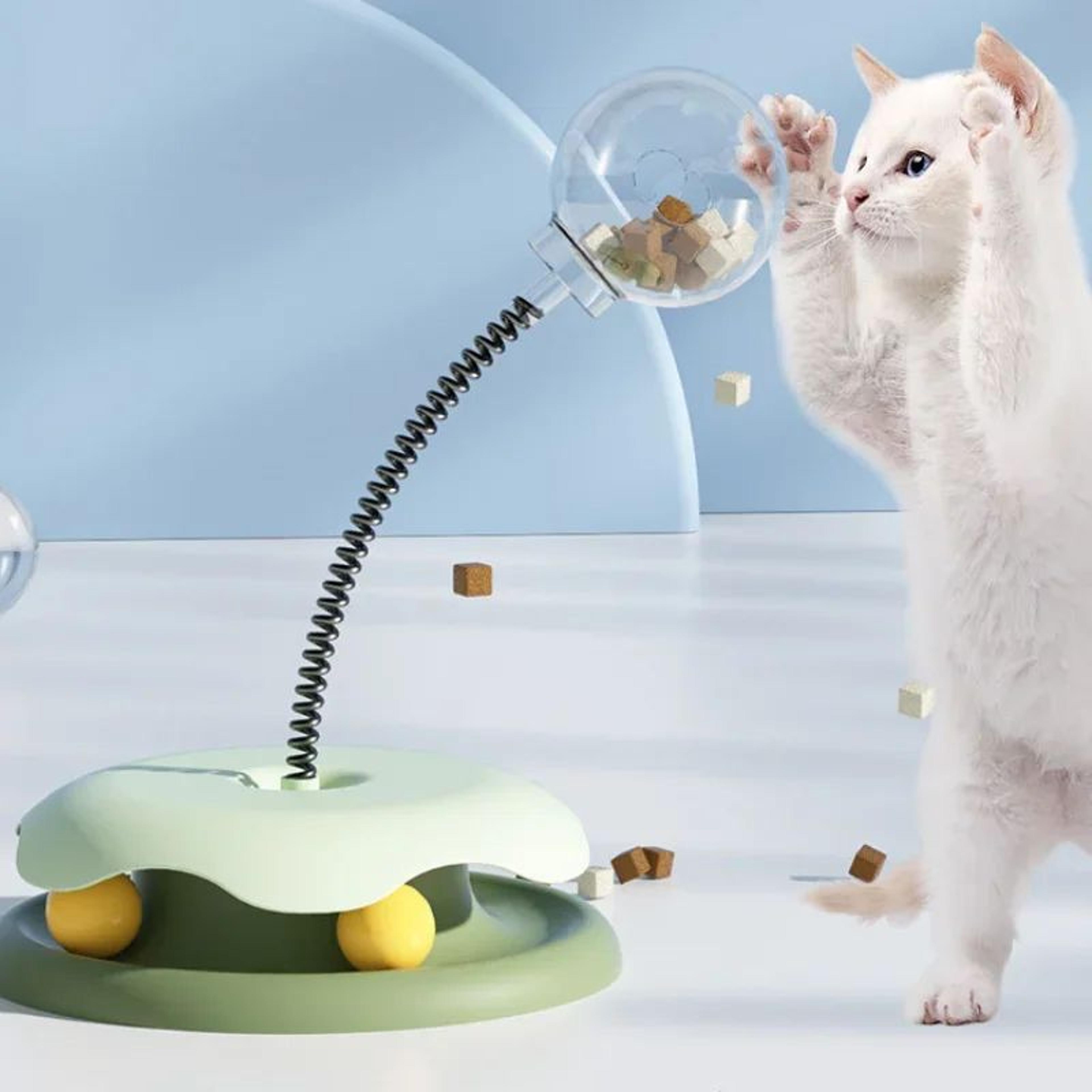 interactive treat dispensing puzzle ball – slow feeder food leaking toy for cats & dogs with catnip fun