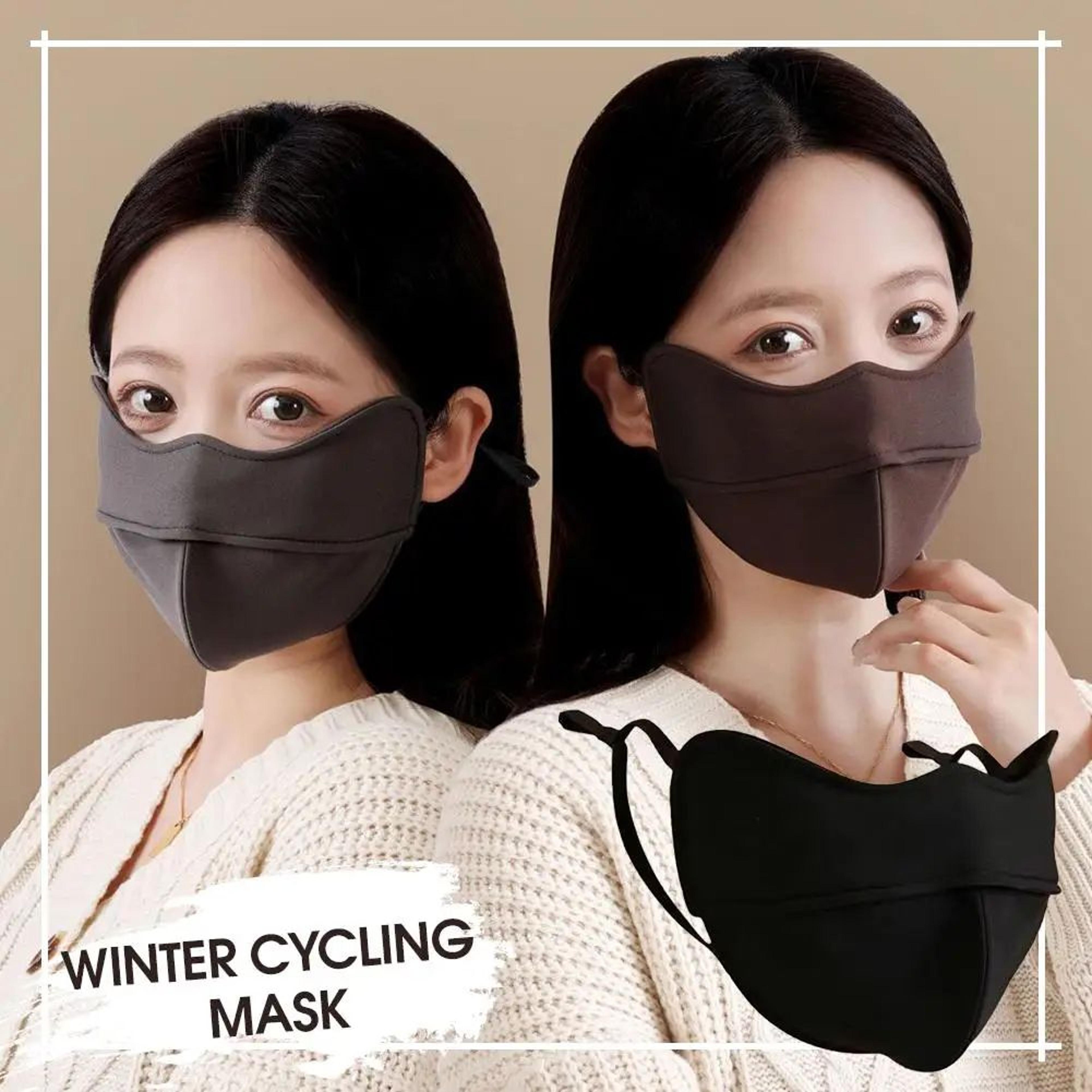 unisex winter windproof thermal fleece face mask – warm ear-hanging reusable cover for cycling & outdoor sports