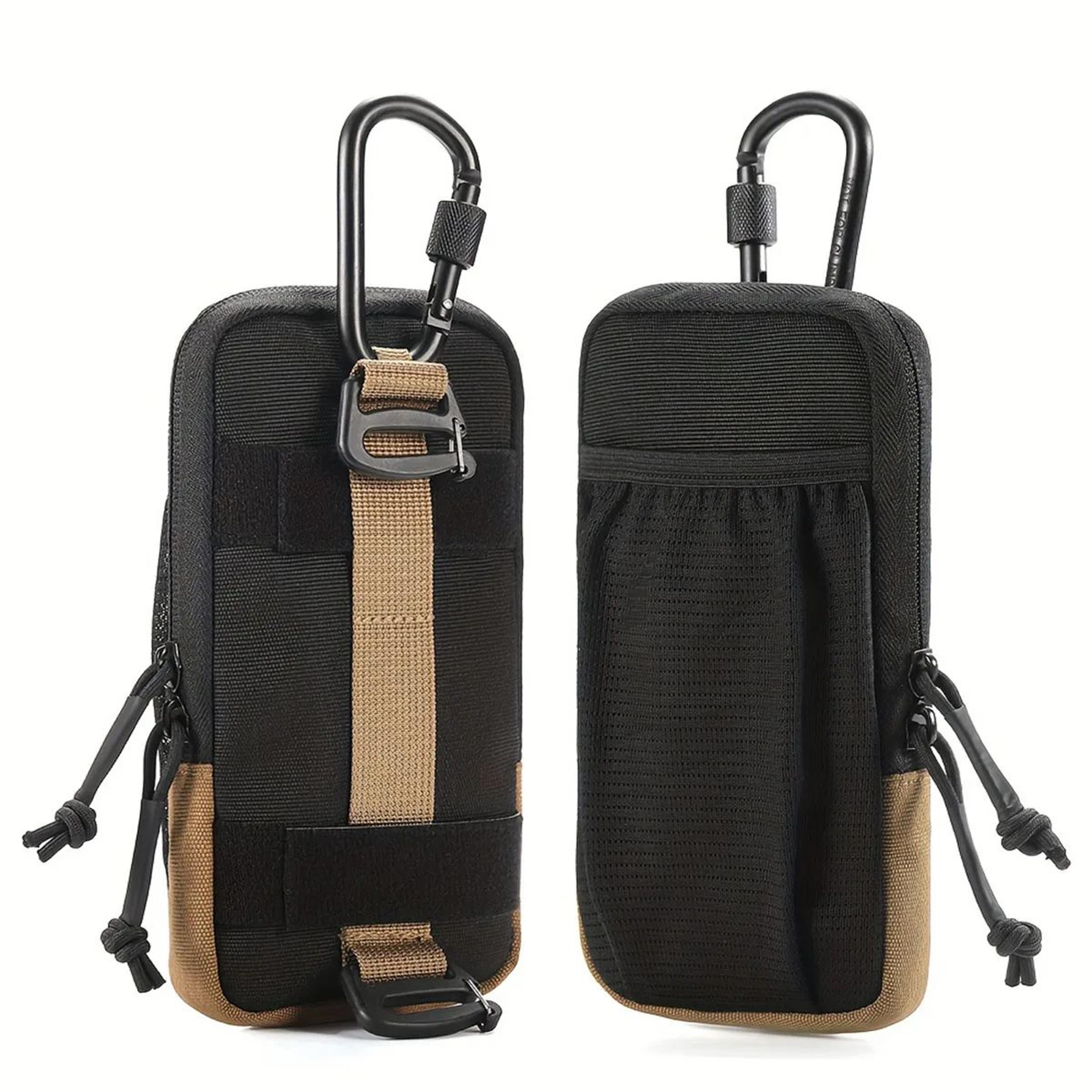 black outdoor hiking waist bag phone pouch | multi-functional sports fanny pack for mountaineering, trekking & travel