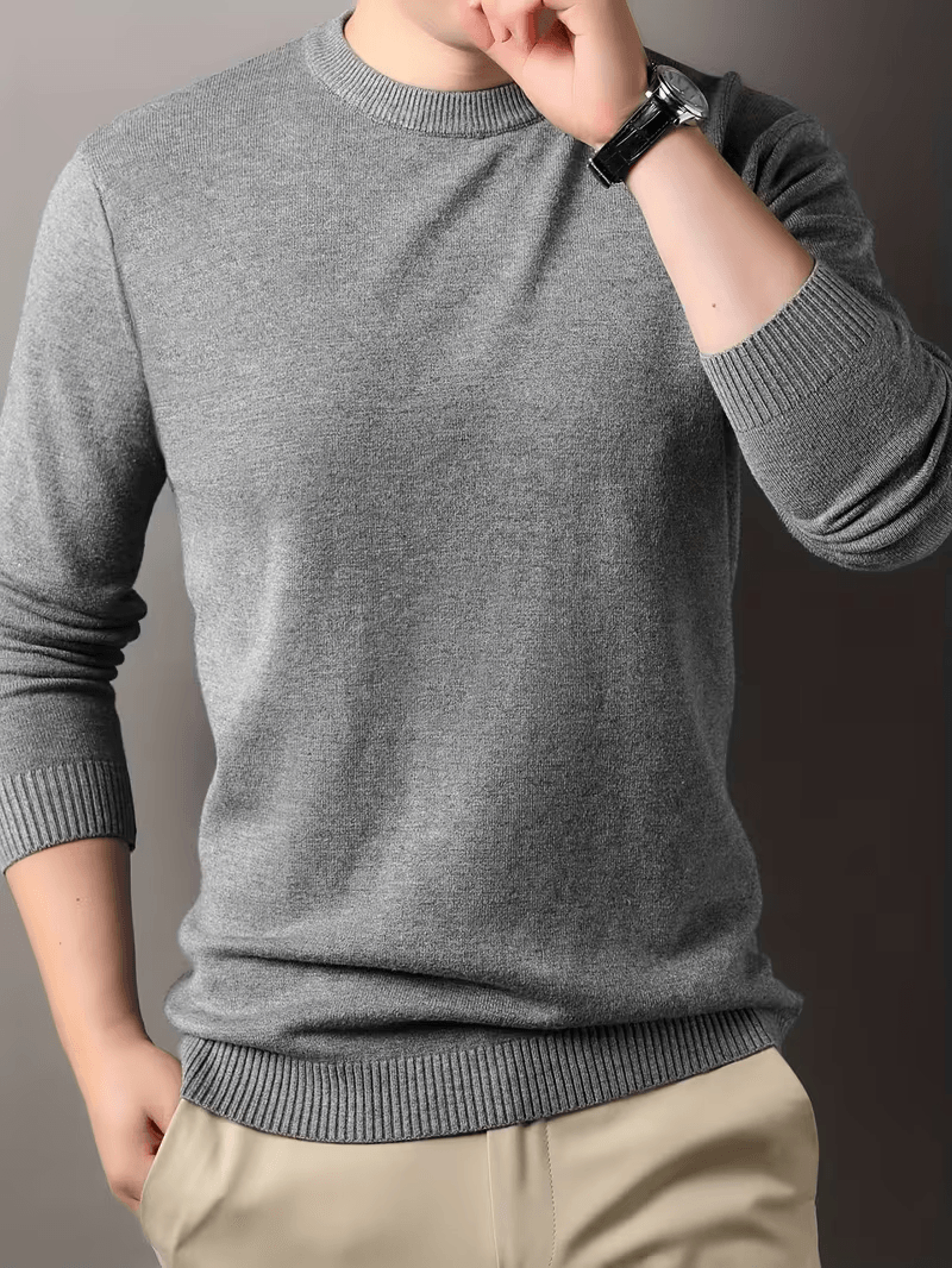 men's knit cashmere sweater for daily warmth, layering & comfort