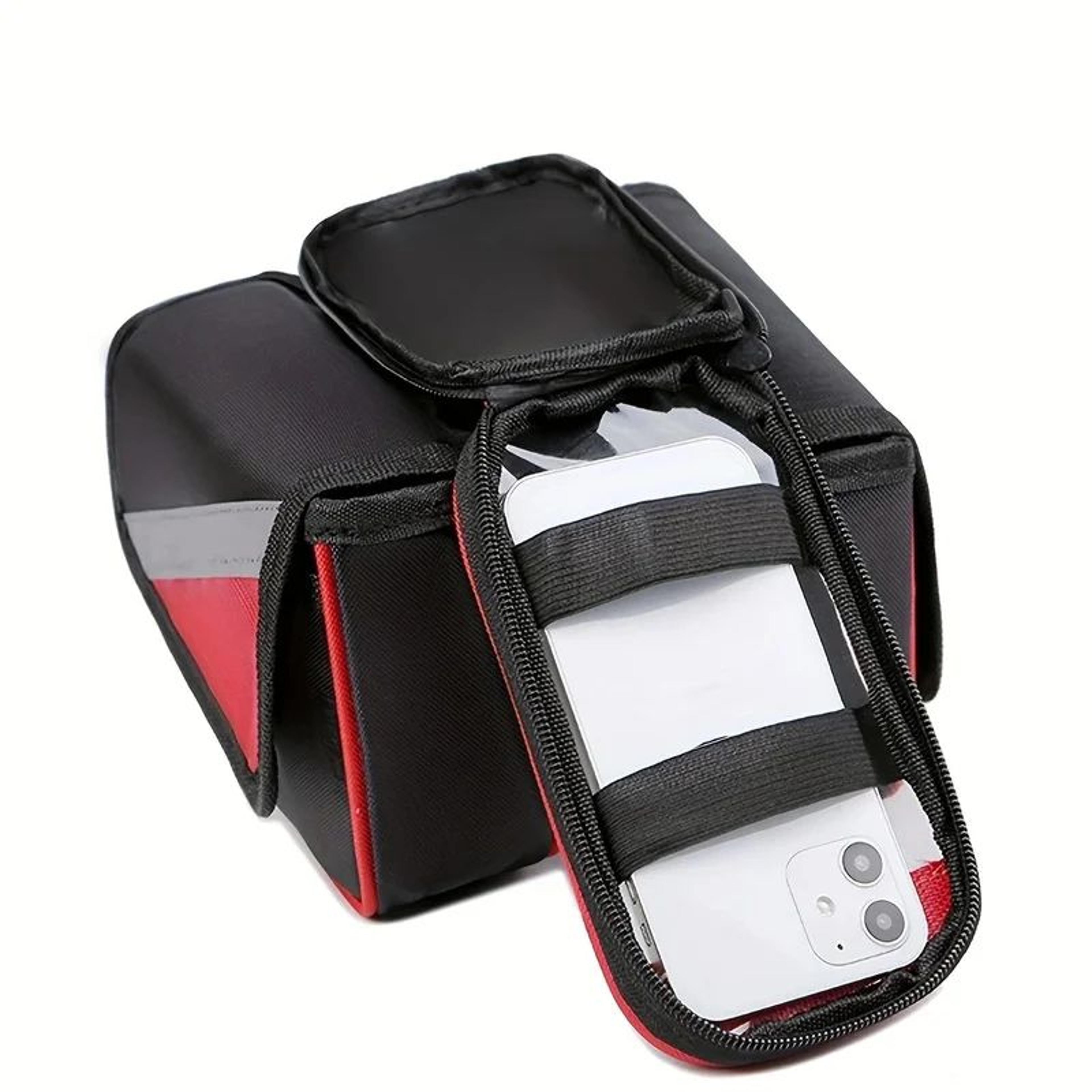 lightweight bike frame bag – waterproof top tube storage pouch for men & women, easy-install cycling gear pack